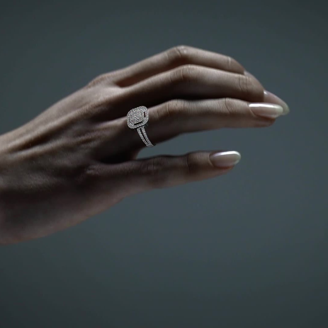 Anillo De Compromiso Promesa De Plata Con Moissanita