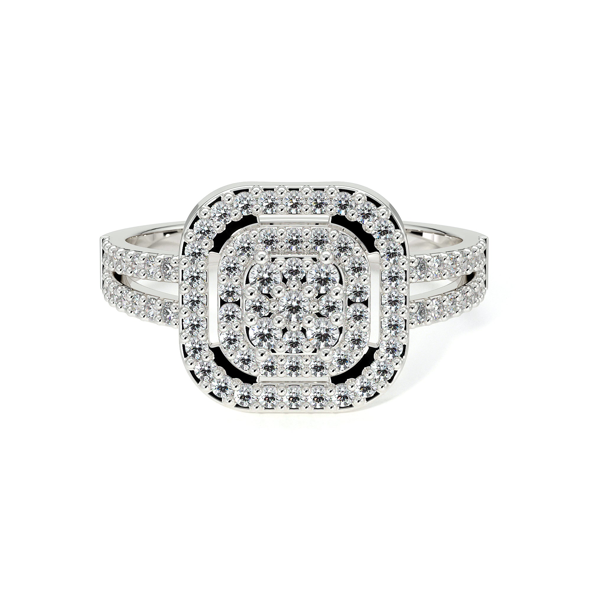 Anillo De Compromiso Promesa De Plata Con Moissanita