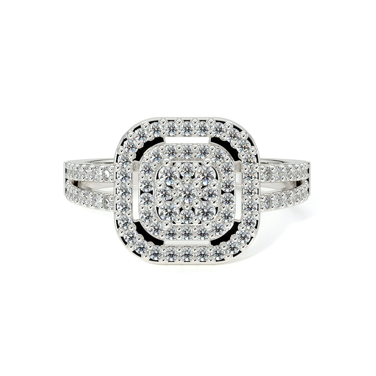 Anillo De Compromiso Promesa De Plata Con Moissanita