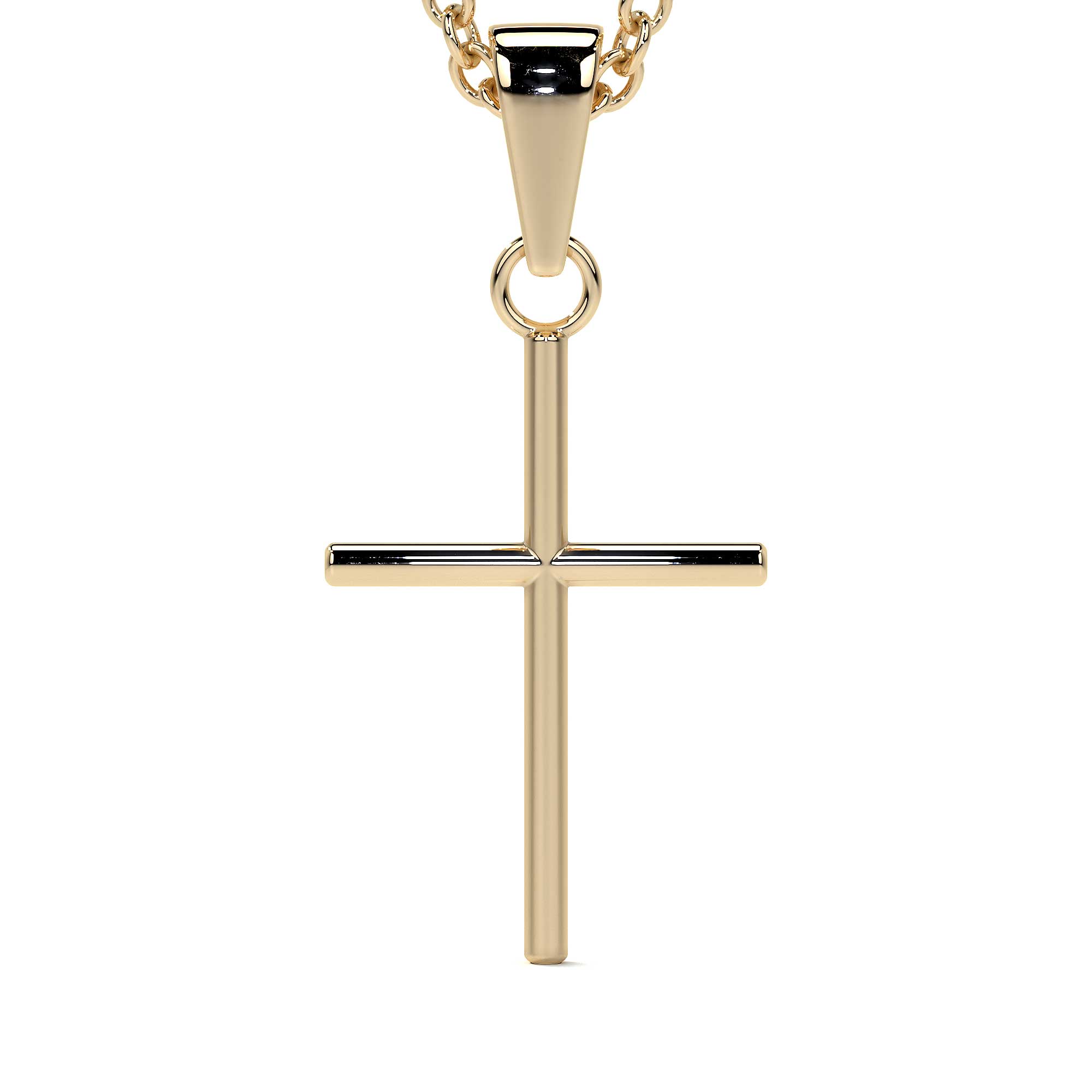Dije De Oro 10k Cruz De Tubo 1.5 Mm