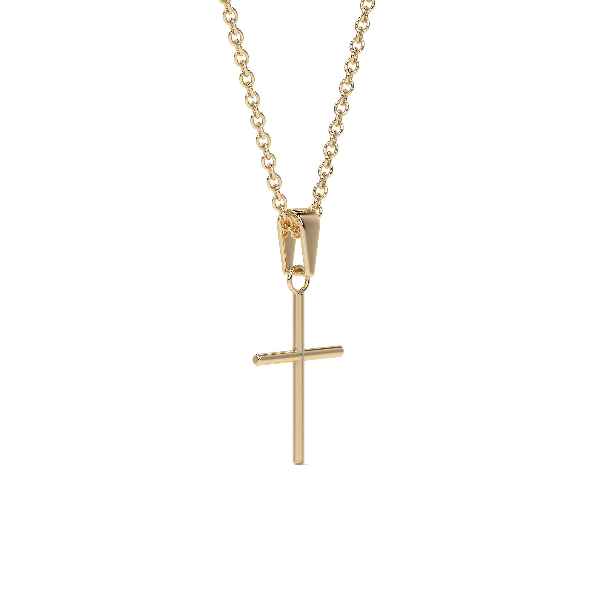 Dije De Oro 10k Cruz De Tubo 1.5 Mm
