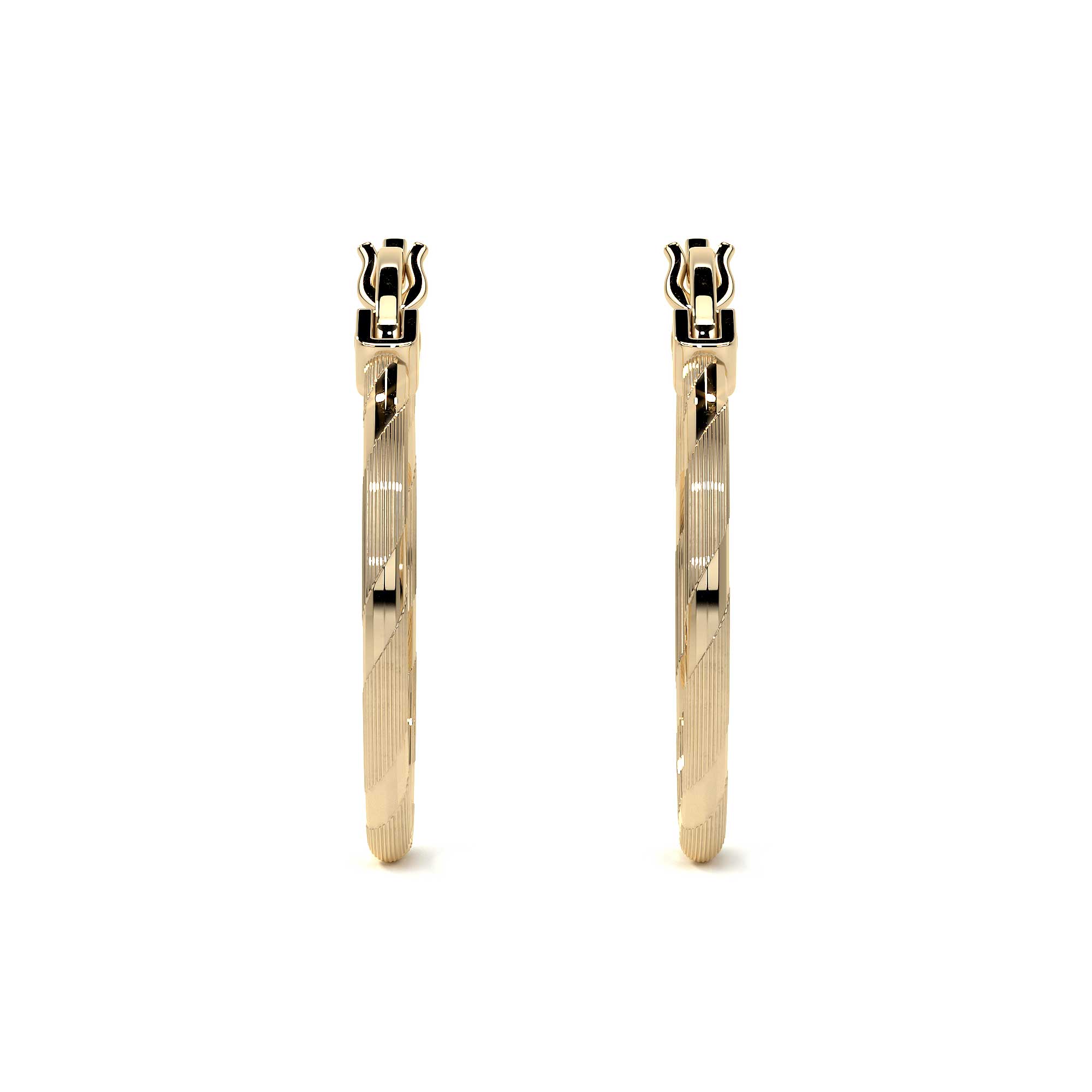 Arete Arracada De Oro 10k Con Diamantado Cordon Blue De 12mm