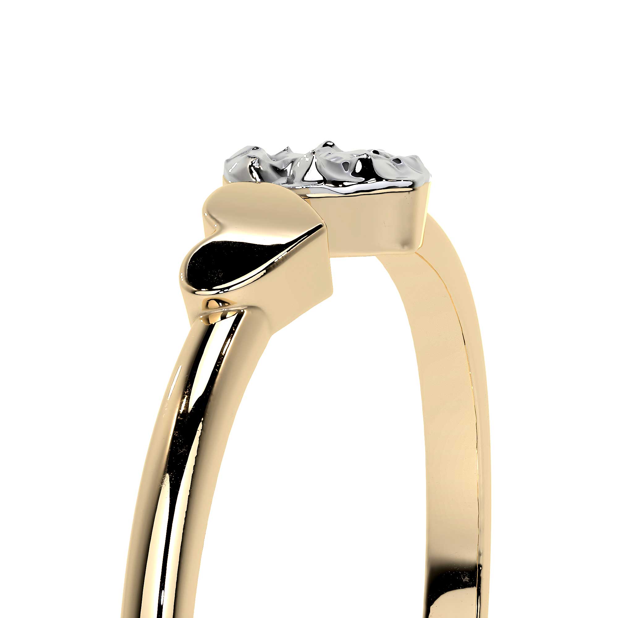 Anillo De Oro 14k Con Corazón Rodinado