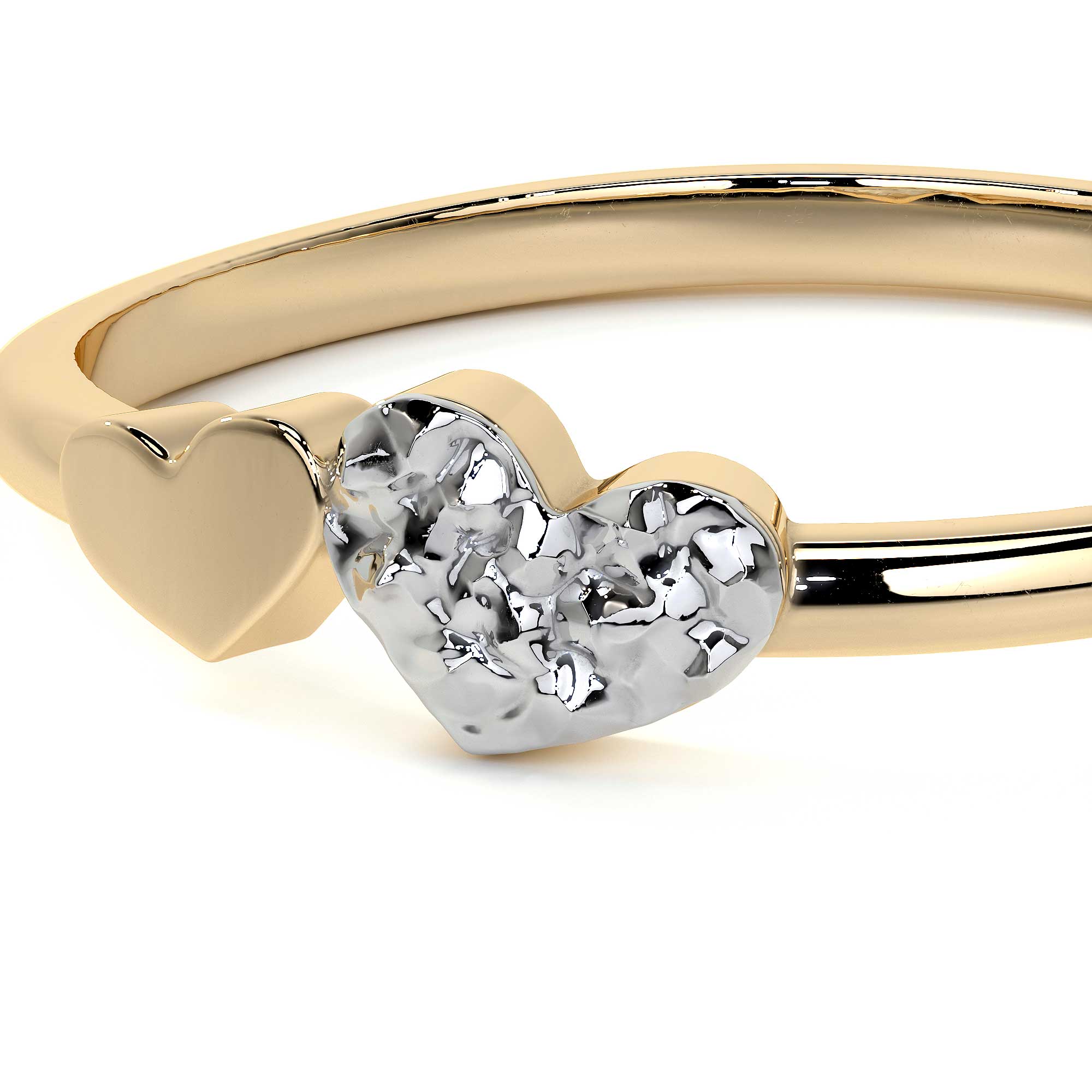 Anillo De Oro 10k Con Corazón Rodinado