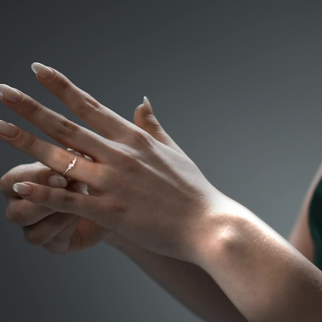 Anillo De Oro 14k Con Corazón Rodinado