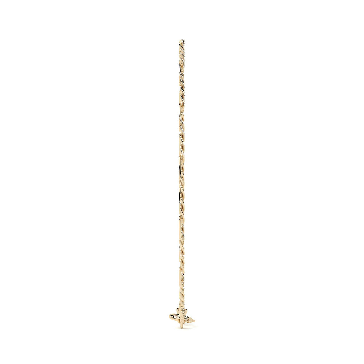 Pulsera De Oro 14k Figaro Solida De 18.5 Cm Calibre 2mm
