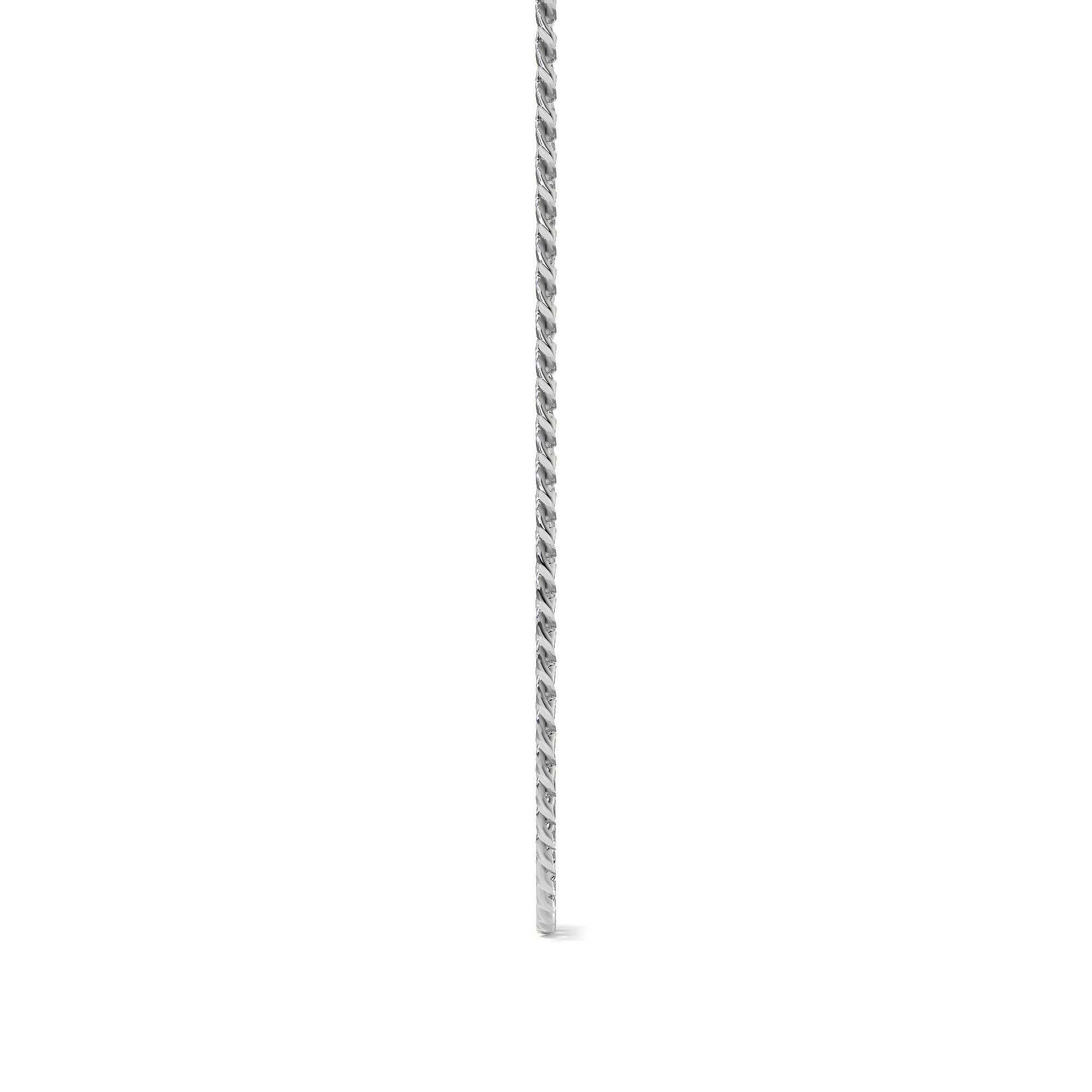 Cadena De Plata 925 Barbada Diamantada 60 Cm
