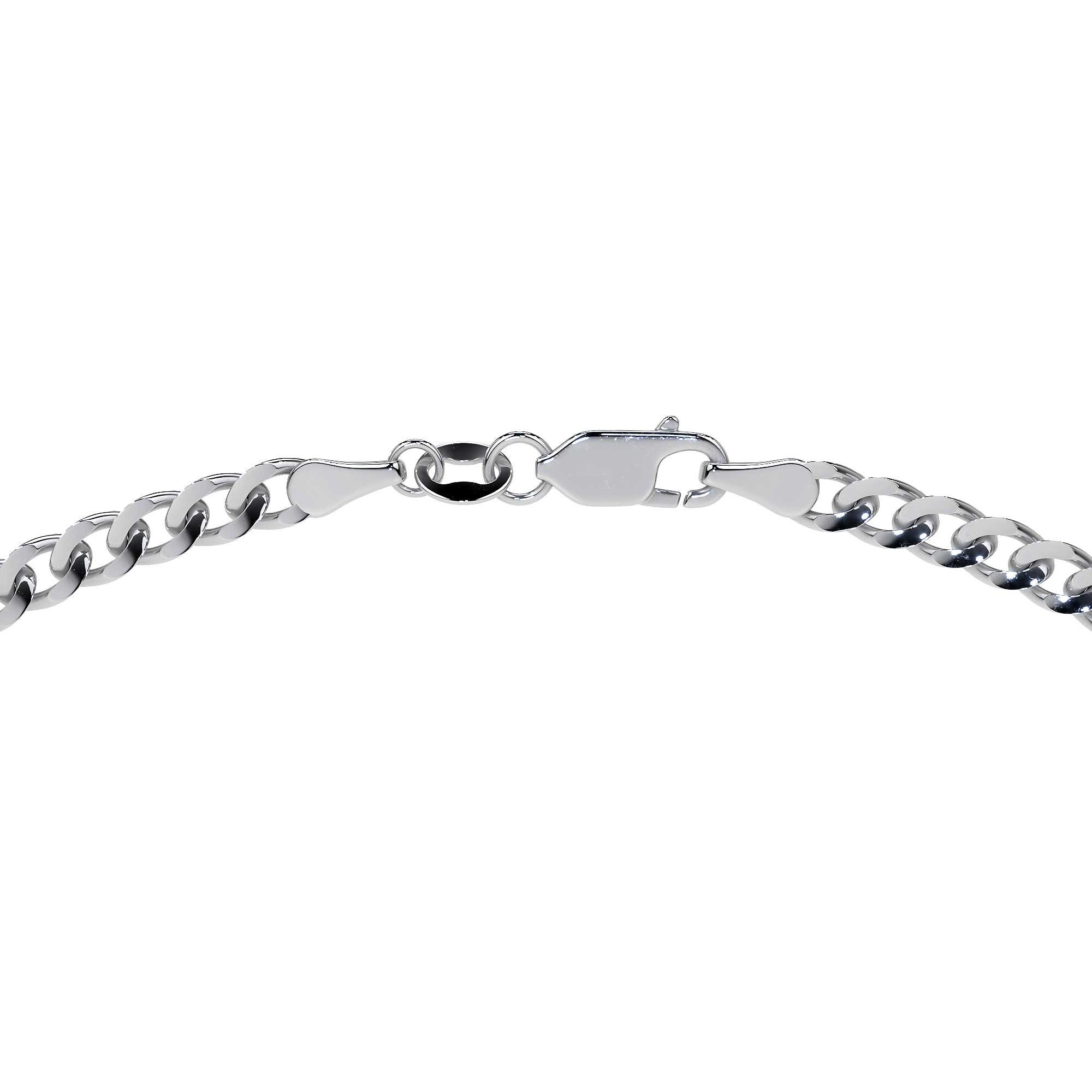 Cadena De Plata 925 Barbada De 55 Cm Calibre 6.4 Mm