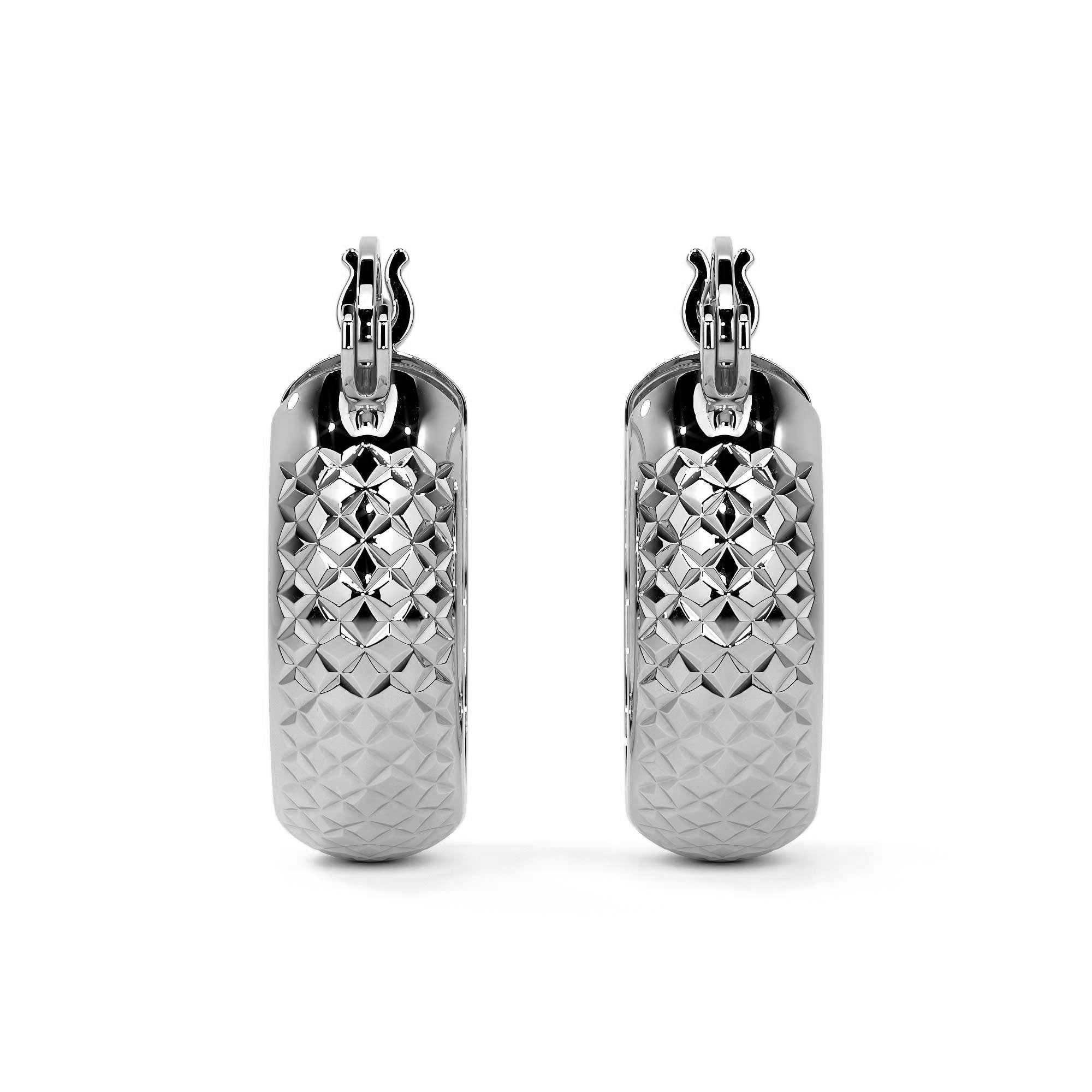 Arete Arracada Diamantada De Plata Ley 925 Tipo Bangle
