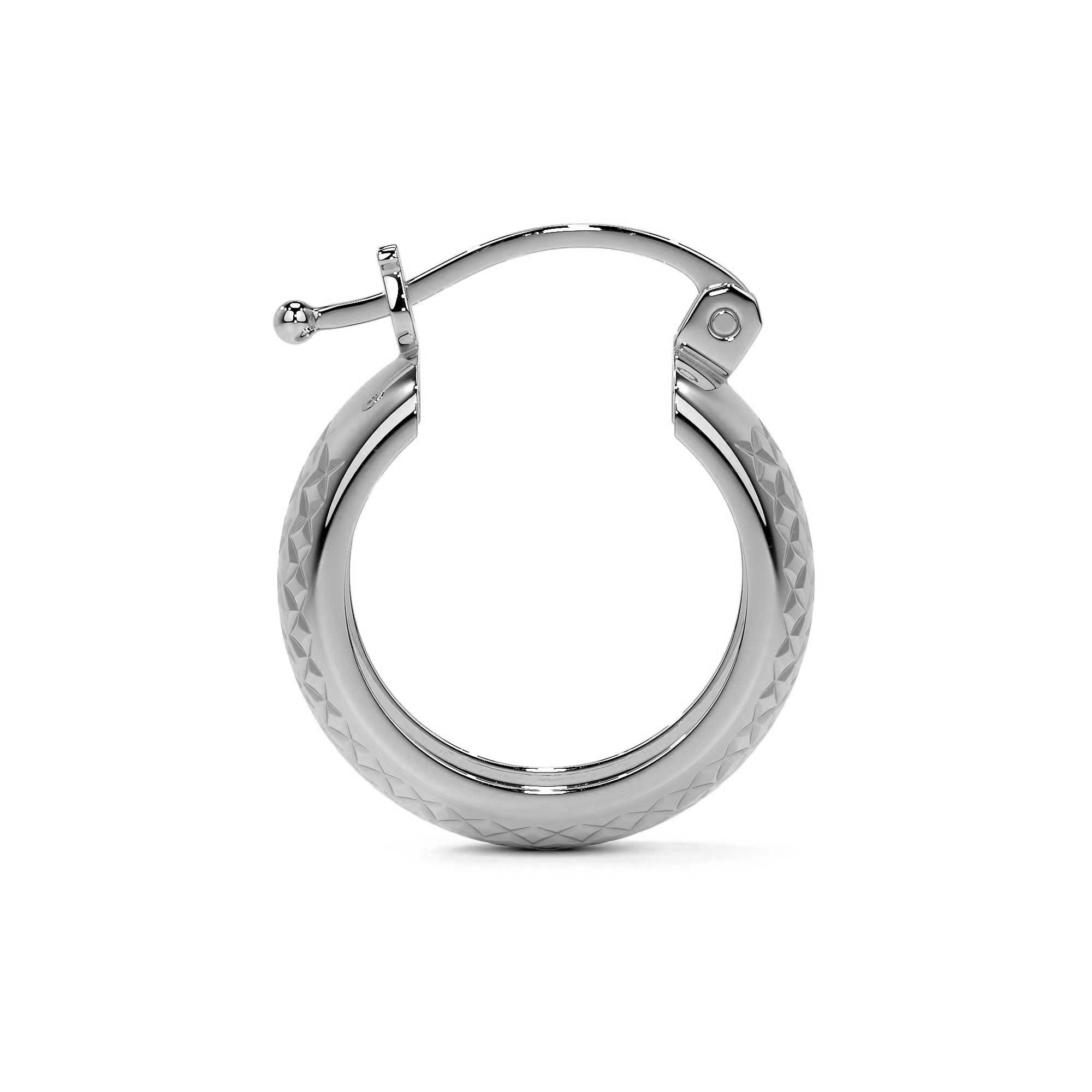 Arete Arracada Diamantada De Plata Ley 925 Tipo Bangle
