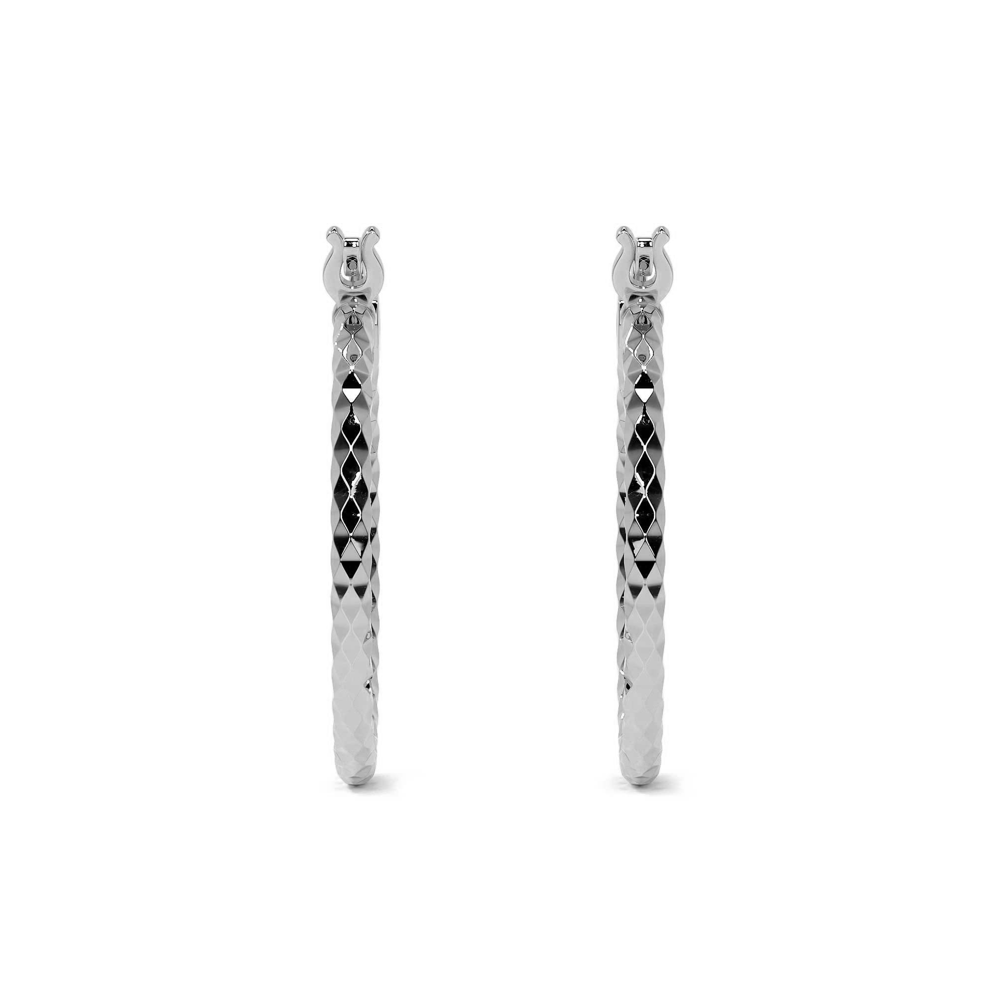 Arete De Plata 925 Para Mujer Con Diamantado Panal De 12mm