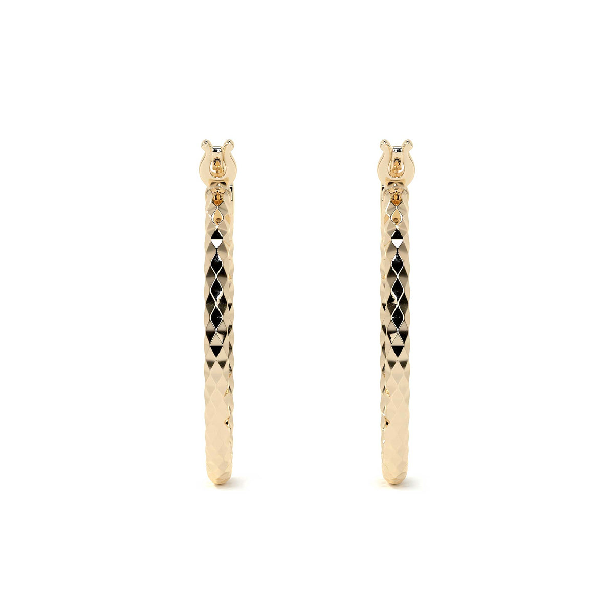 Arete Arracada De Oro 14k Con Diamantado Estilo Panal