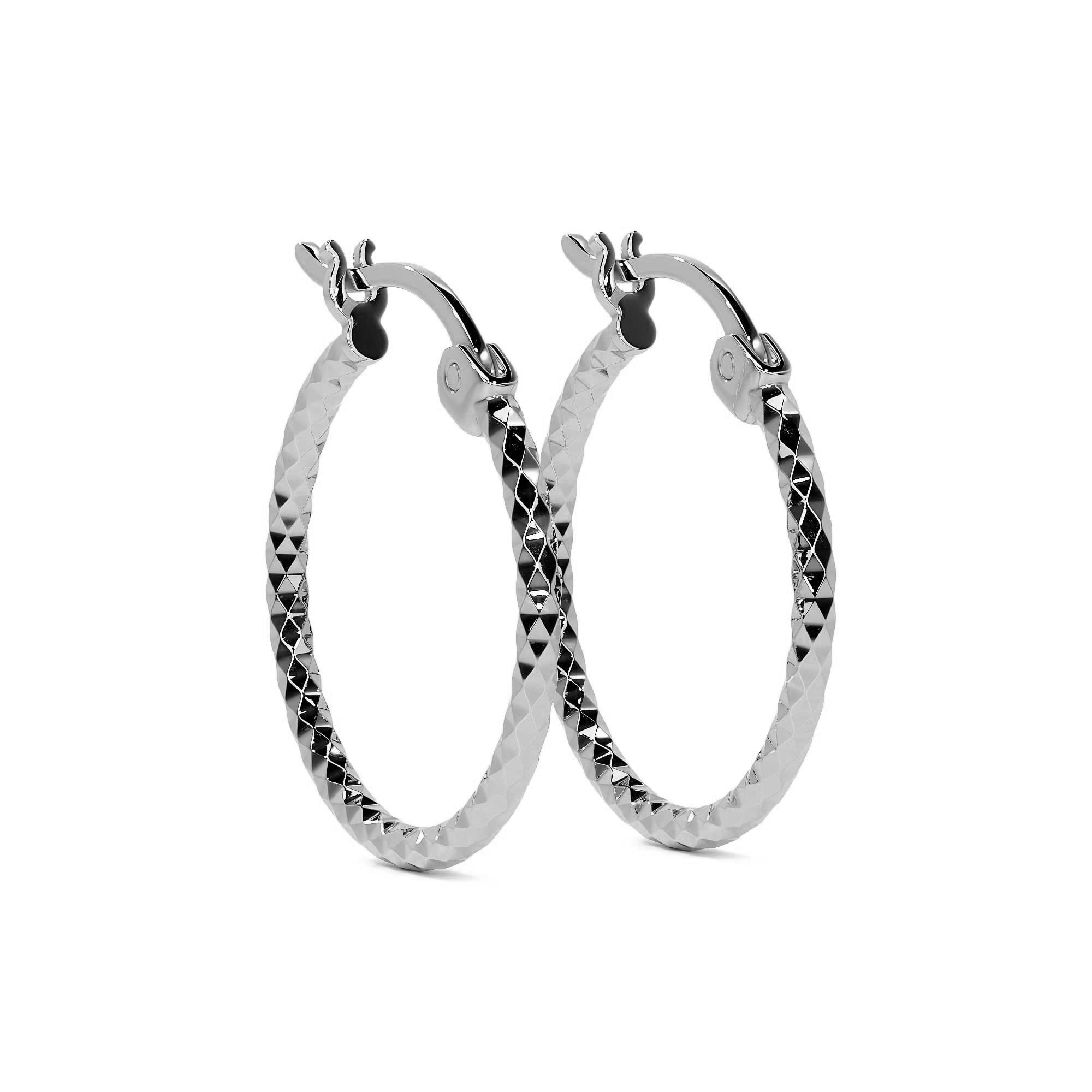 Arete De Plata 925 Para Mujer Con Diamantado Panal De 12mm