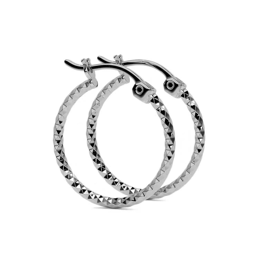 Arete De Plata 925 Para Mujer Con Diamantado Panal De 12mm