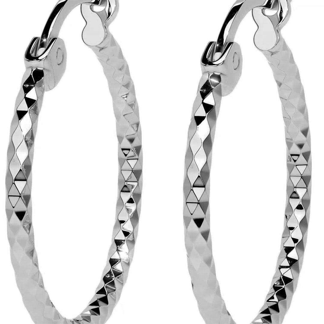 Arete De Plata 925 Para Mujer Con Diamantado Panal De 12mm