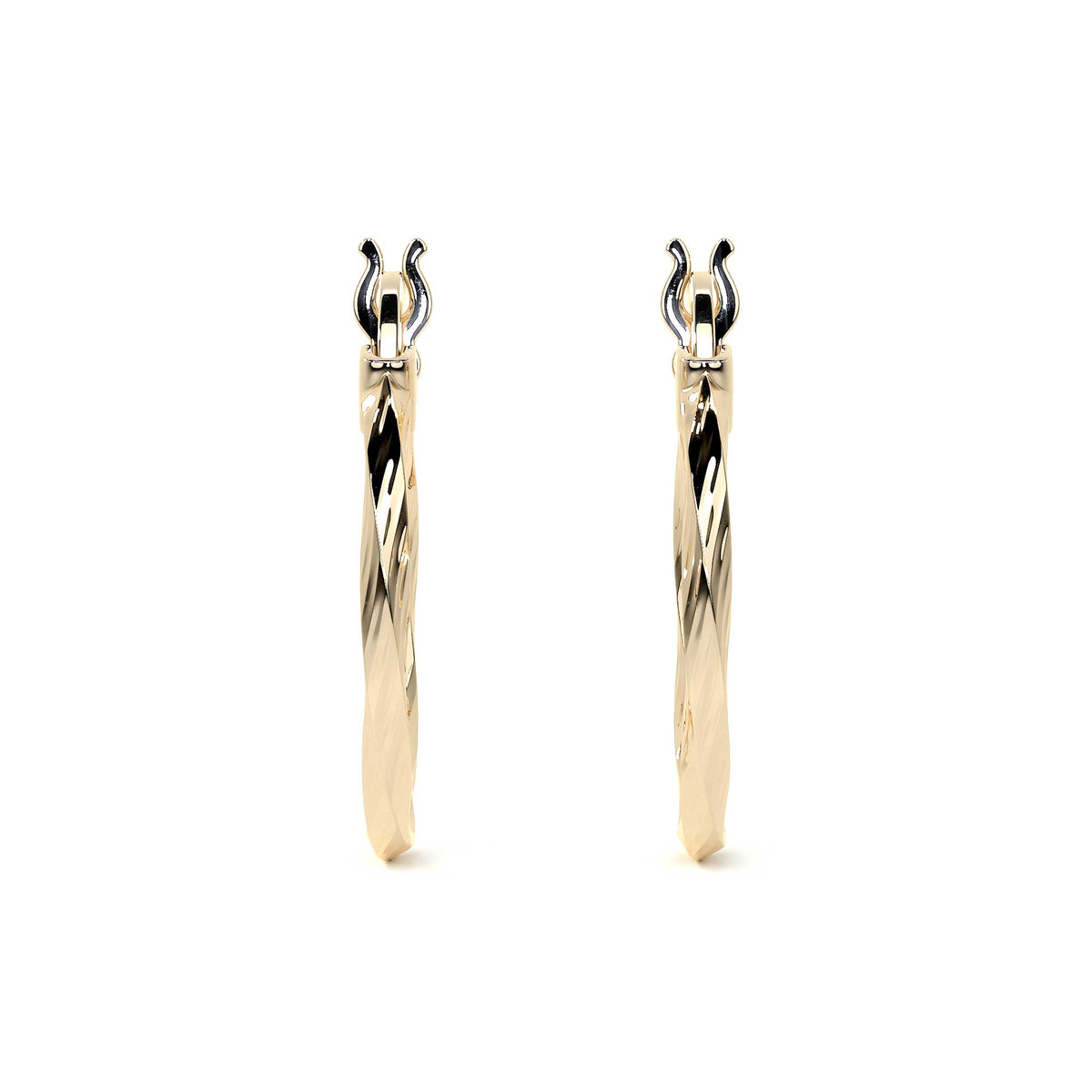 Arete Arracada De Oro De 14k Diamantada Estilo Torsal