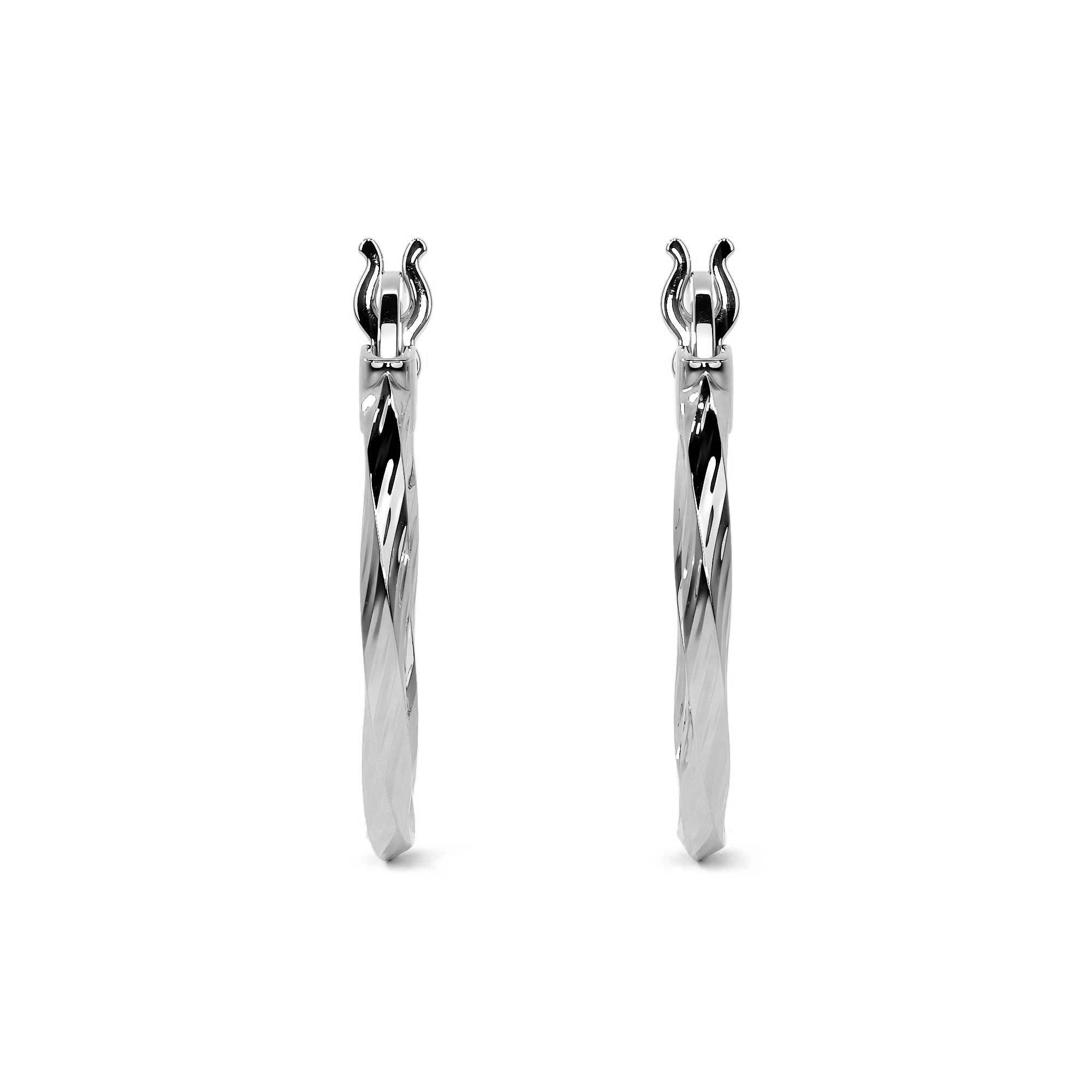 Arete De Plata 925 Extra ligero Para Mujer Con Diamantado Torsal