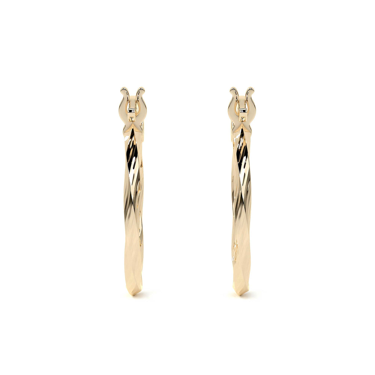 Arete Arracada De Oro De 14k Diamantada Estilo Torsal