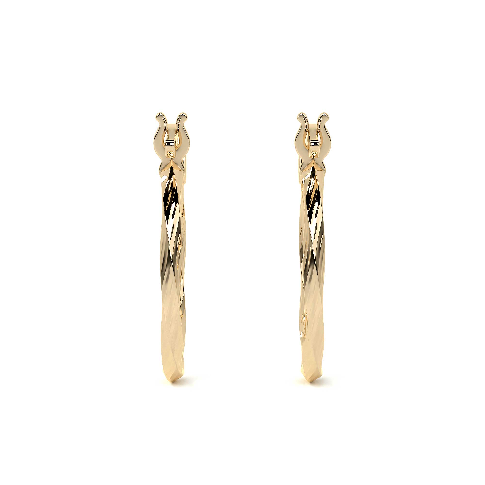 Arete Arracada De Oro De 10k Diamantada Estilo Torsal