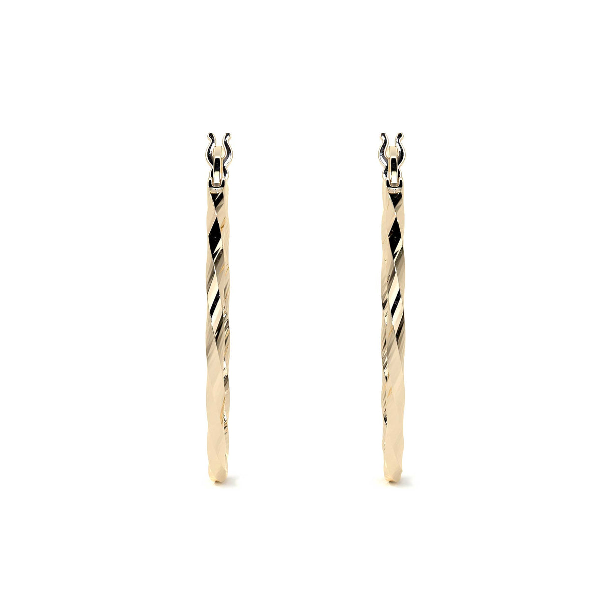 Arete Arracada De Oro De 14k Diamantada Estilo Torsal