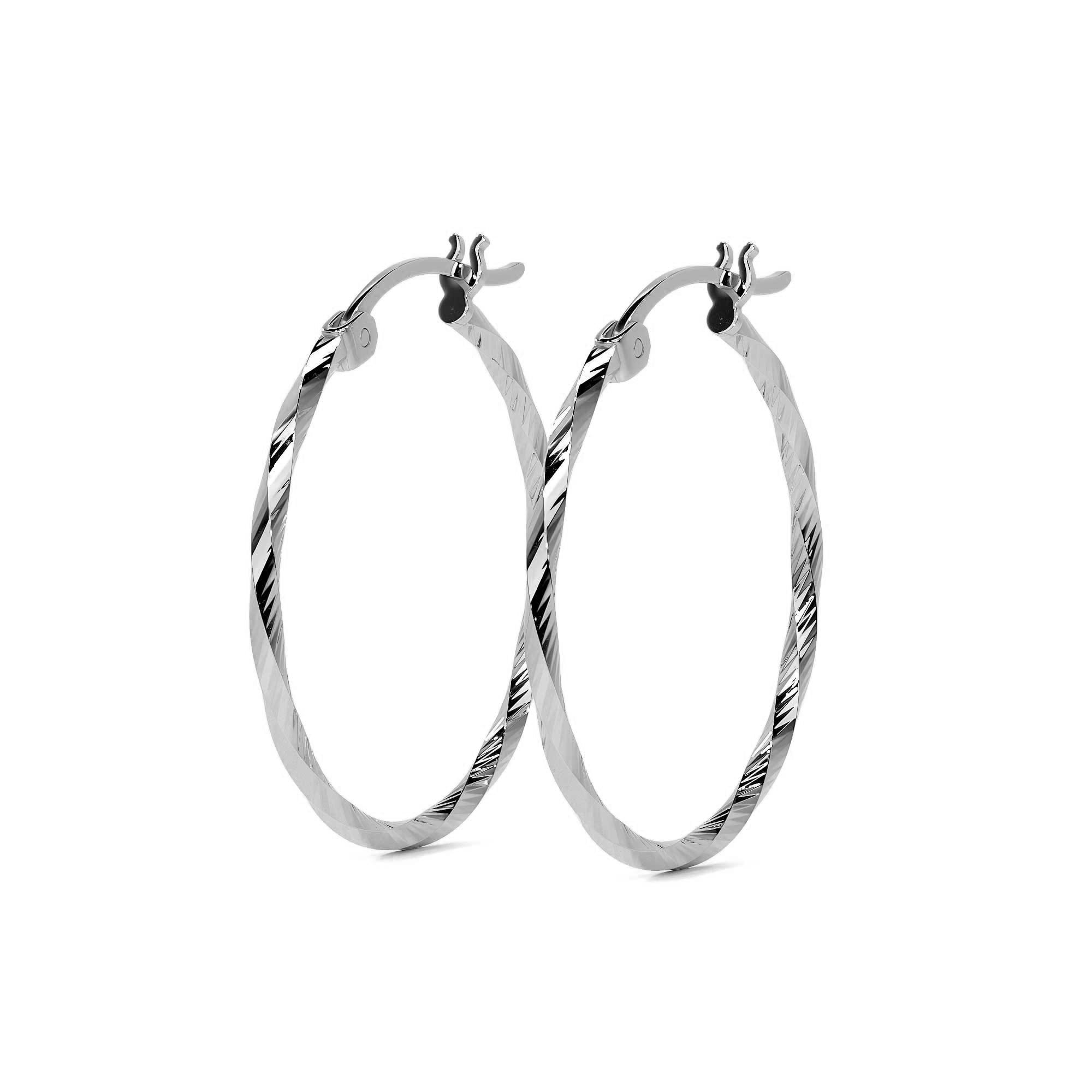 Arete De Plata 925 Para Mujer Con Diamantado Torsal