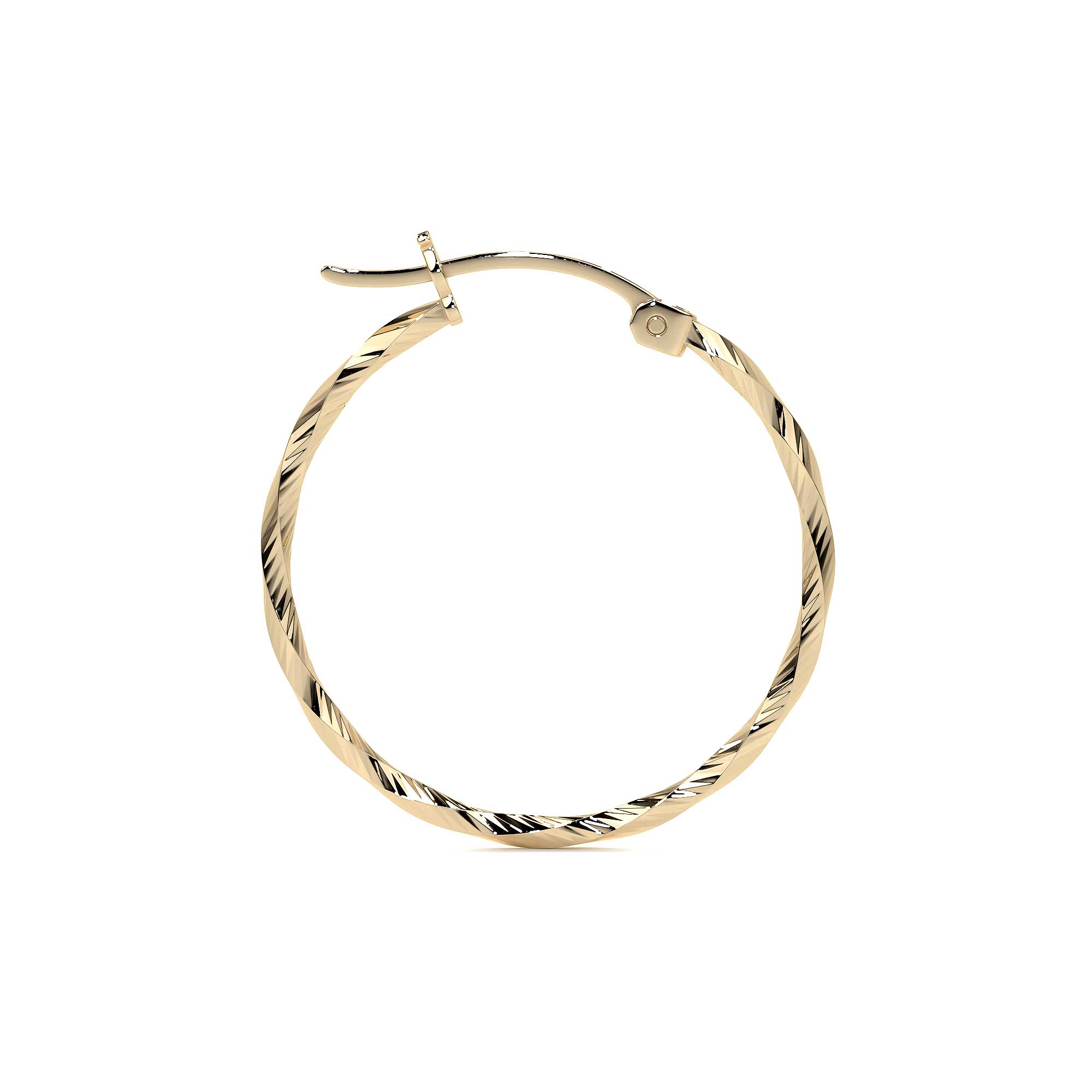 Arete Arracada De Oro De 14k Diamantada Estilo Torsal