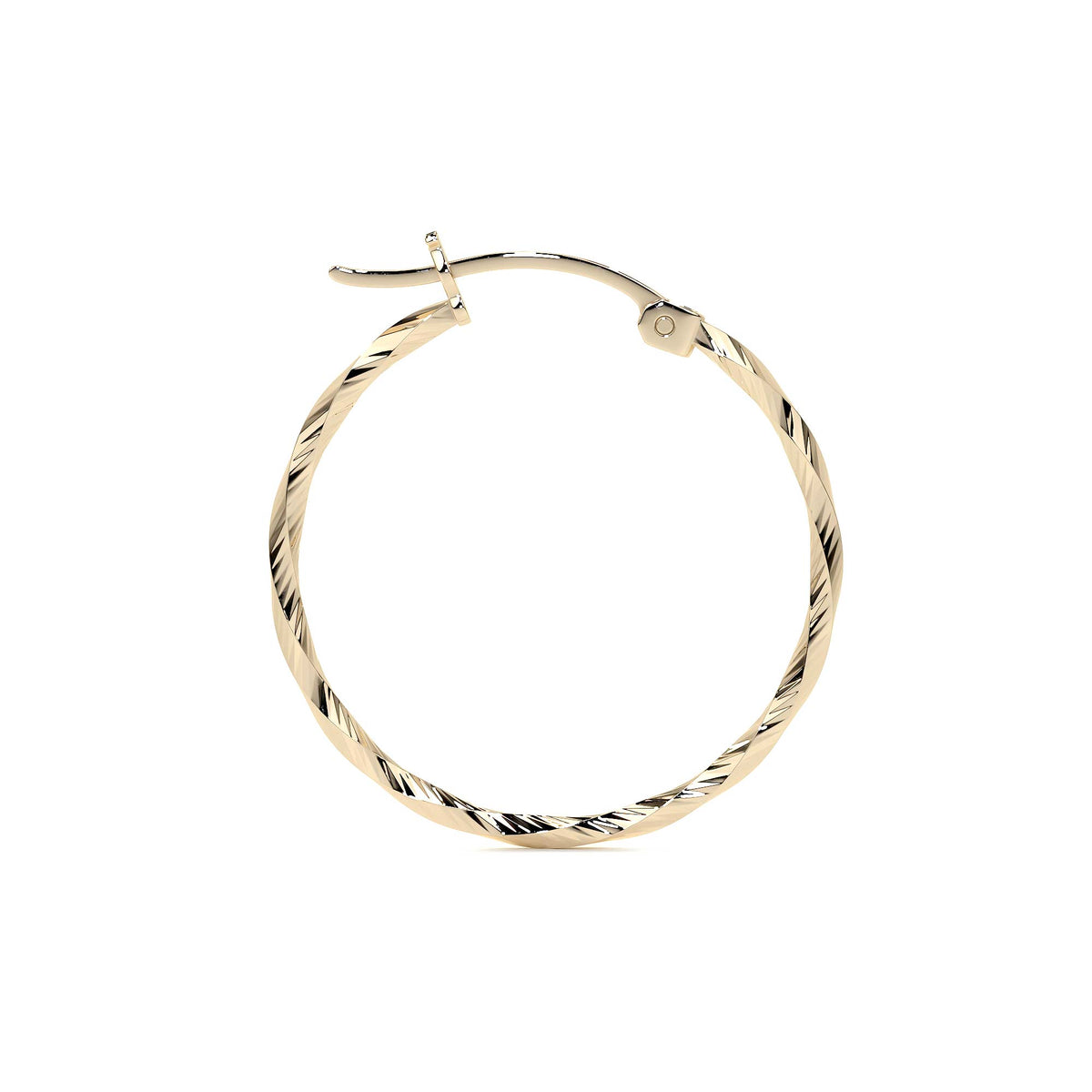 Arete Arracada De Oro De 14k Diamantada Estilo Torsal