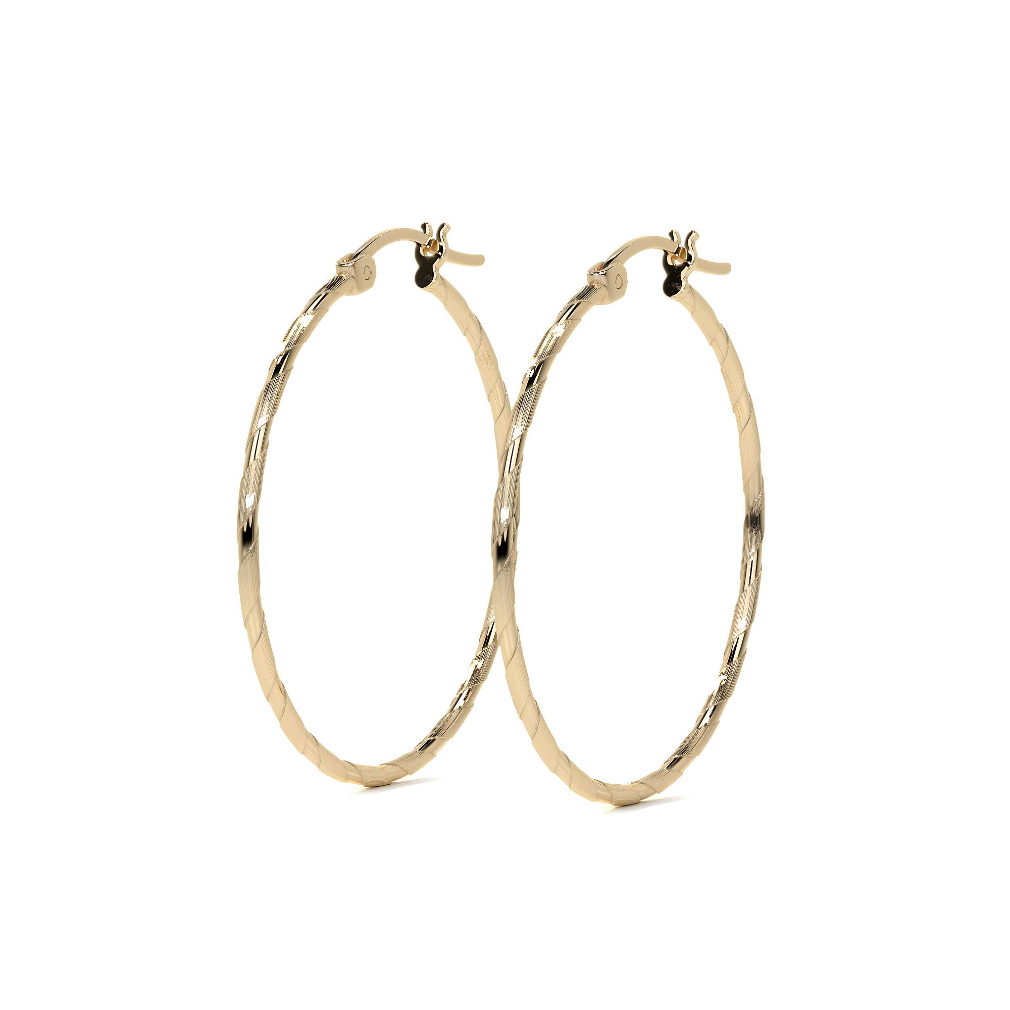 Arete Arracada Con Diamantado Cordon Blue De Oro