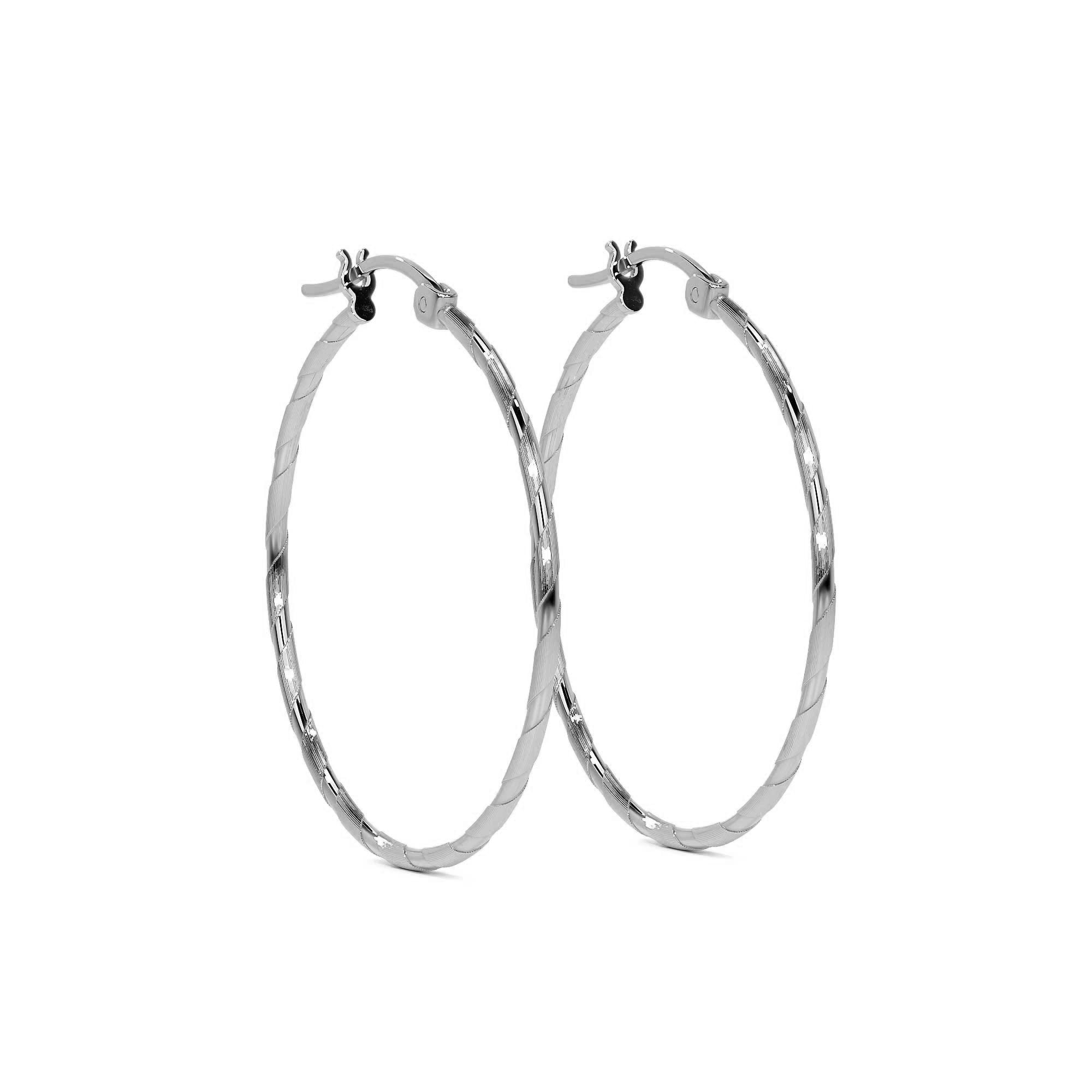 Arete De Plata 925 Extra Ligero Para Mujer Con Diamantado Cordon Blue
