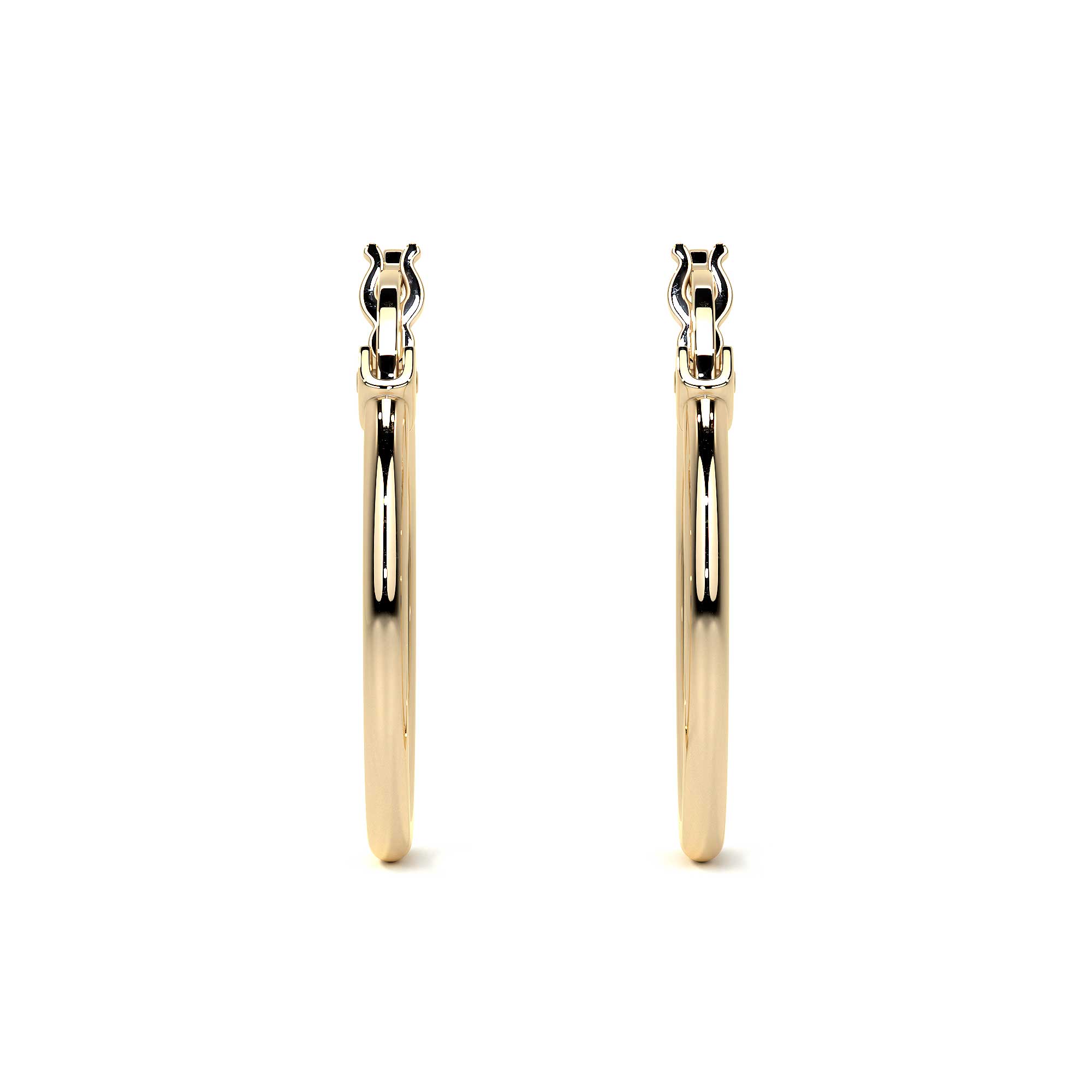 Arracada De Oro De 10k Lisa Italiana De 15 Mm