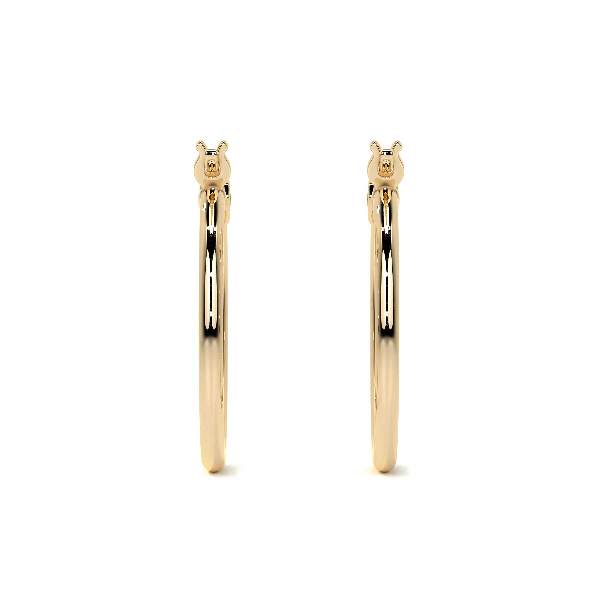 Arracada De Oro De 10k Lisa De 20 mm