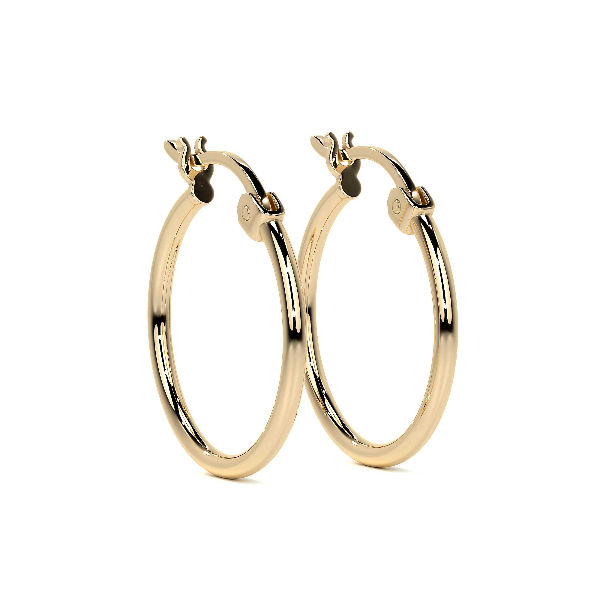 Arracada De Oro De 10k Lisa De 20 mm