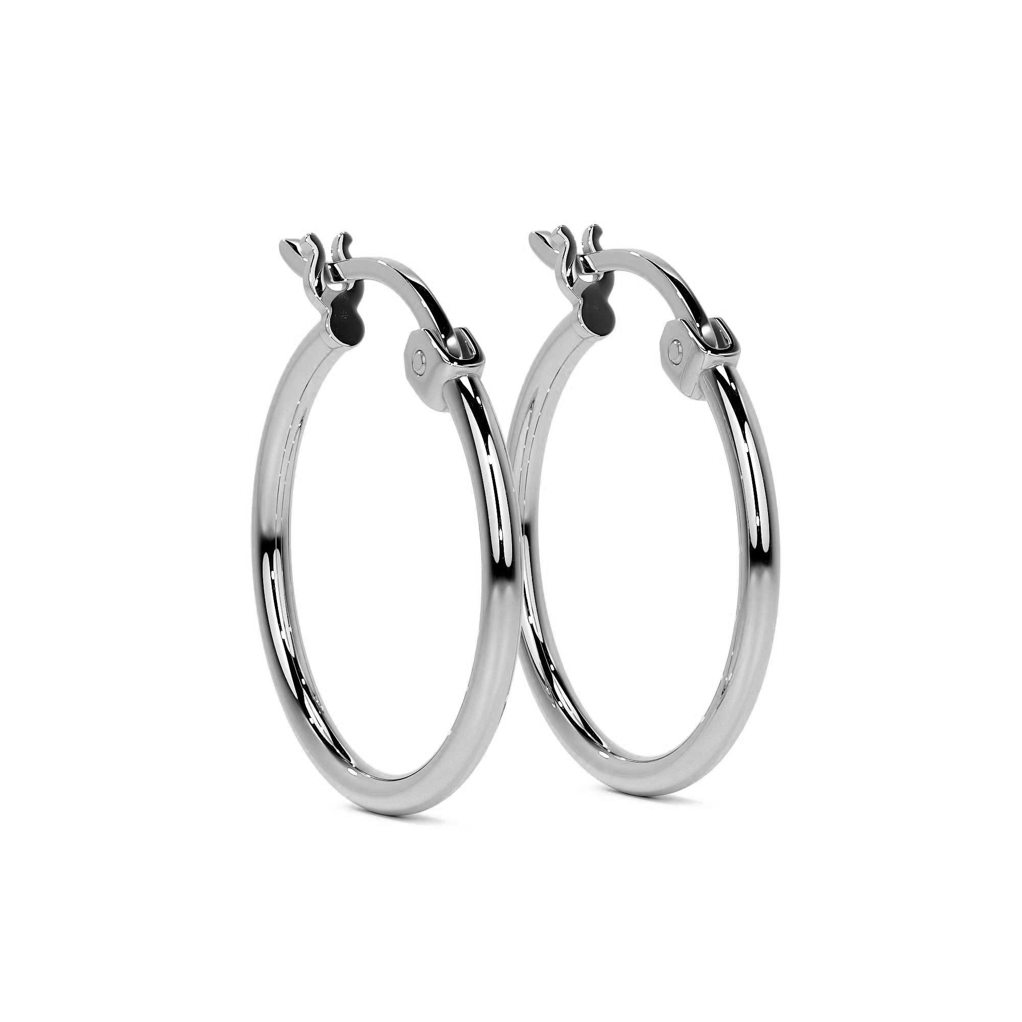 Arete Arracada Ligera Para Mujer Lisa De Plata Ley 925