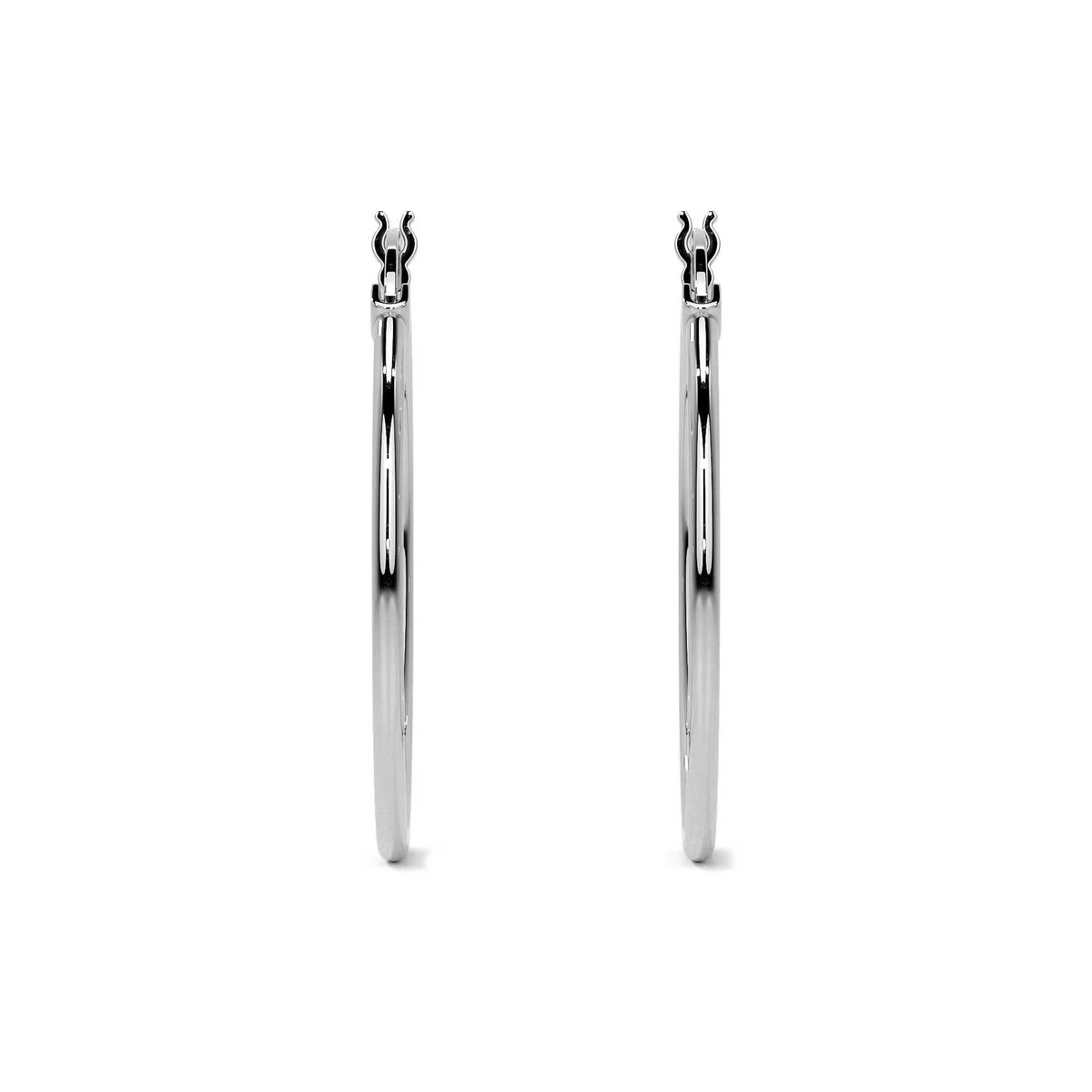 Arete Arracada Ligera Para Mujer Lisa De Plata Ley 925