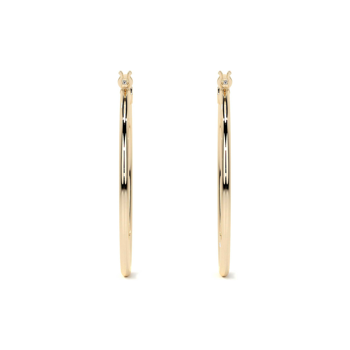 Arete Arracada Lisa Para Mujer De Oro Puro De 14k