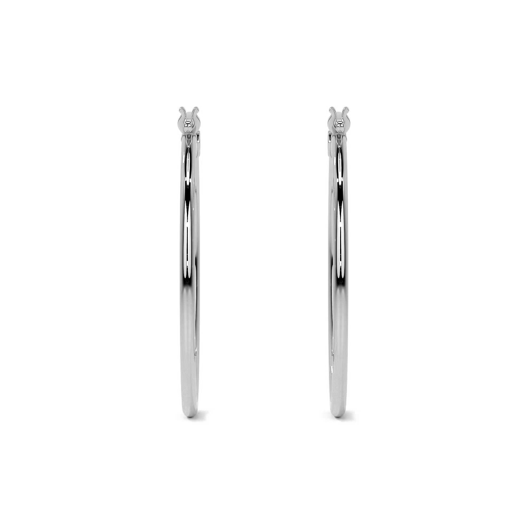 Arete Arracada Para Mujer Lisa De Plata Ley 925 30 Mm