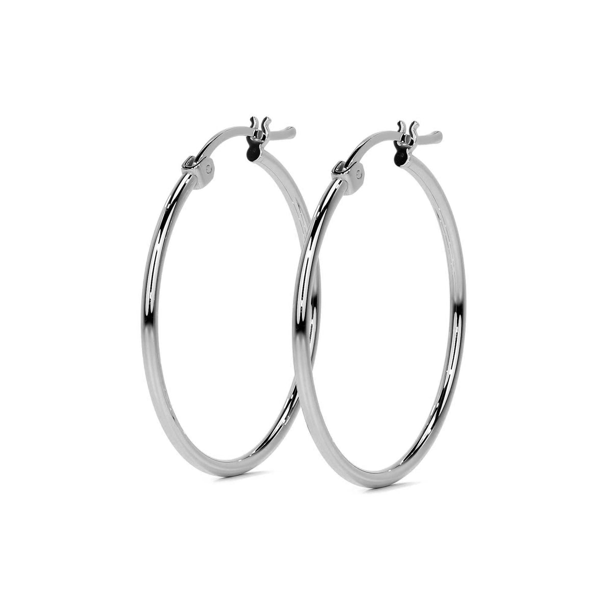 Arete Arracada Ligera Para Mujer Lisa De Plata Ley 925