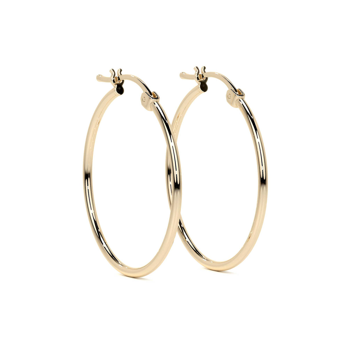 Arete Arracada Lisa Para Mujer De Oro Puro De 14k