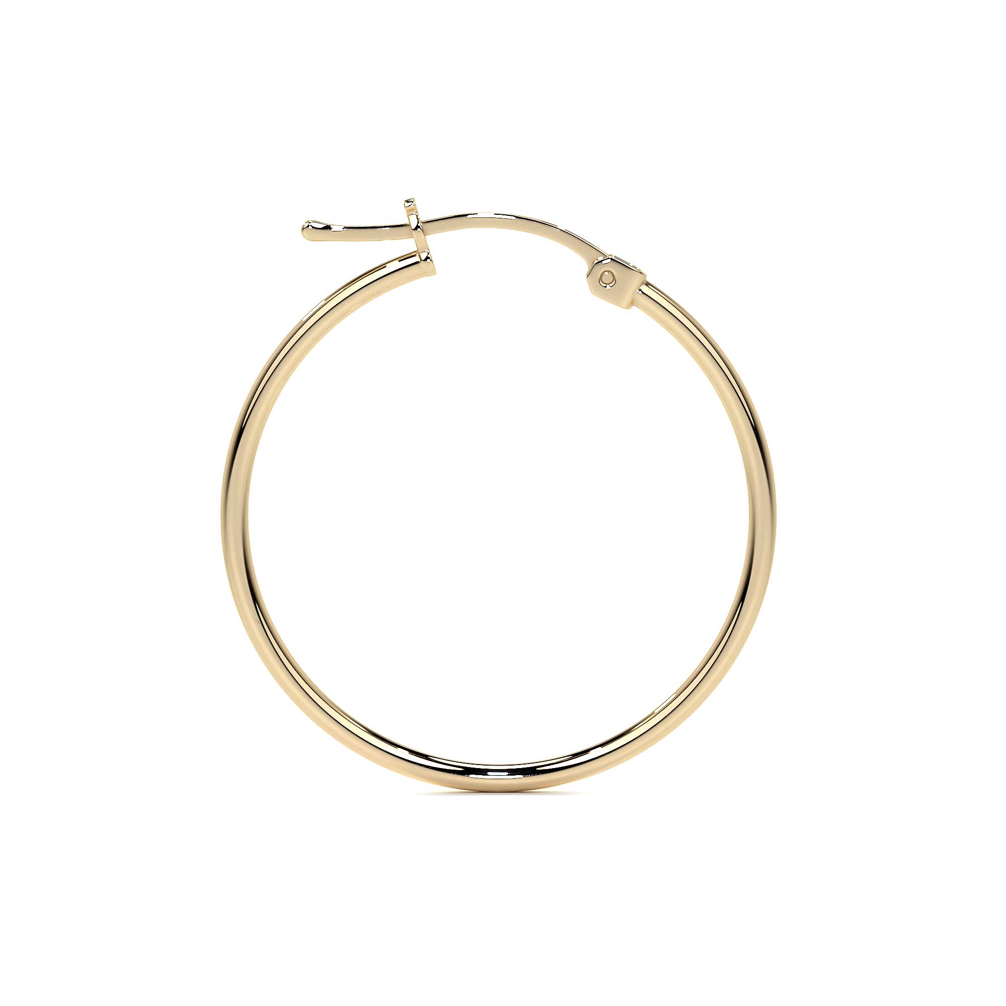 Arete Arracada Lisa Para Mujer De Oro Puro De 14k