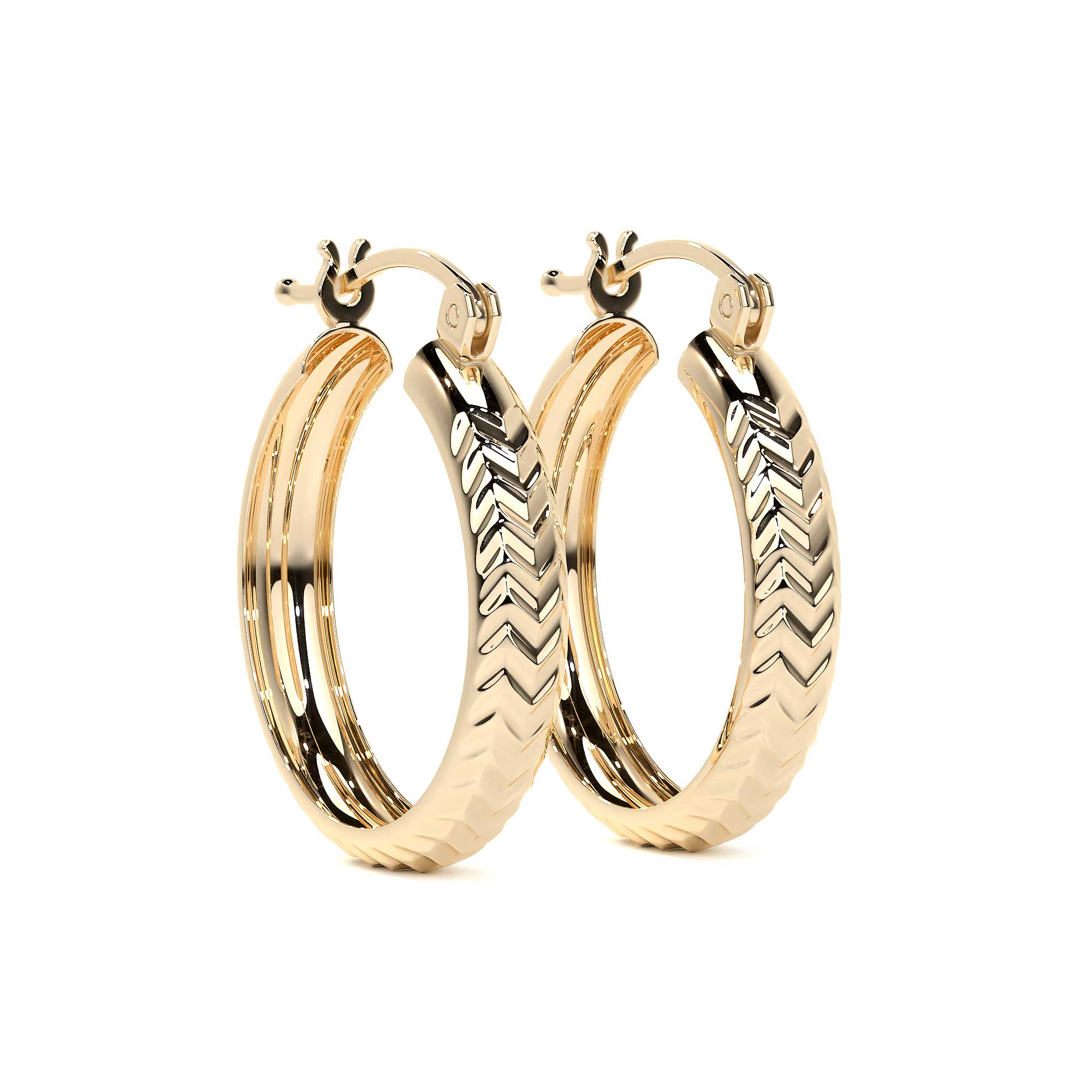 Arracada Bangle De Oro 10k Diamantado Diagonal