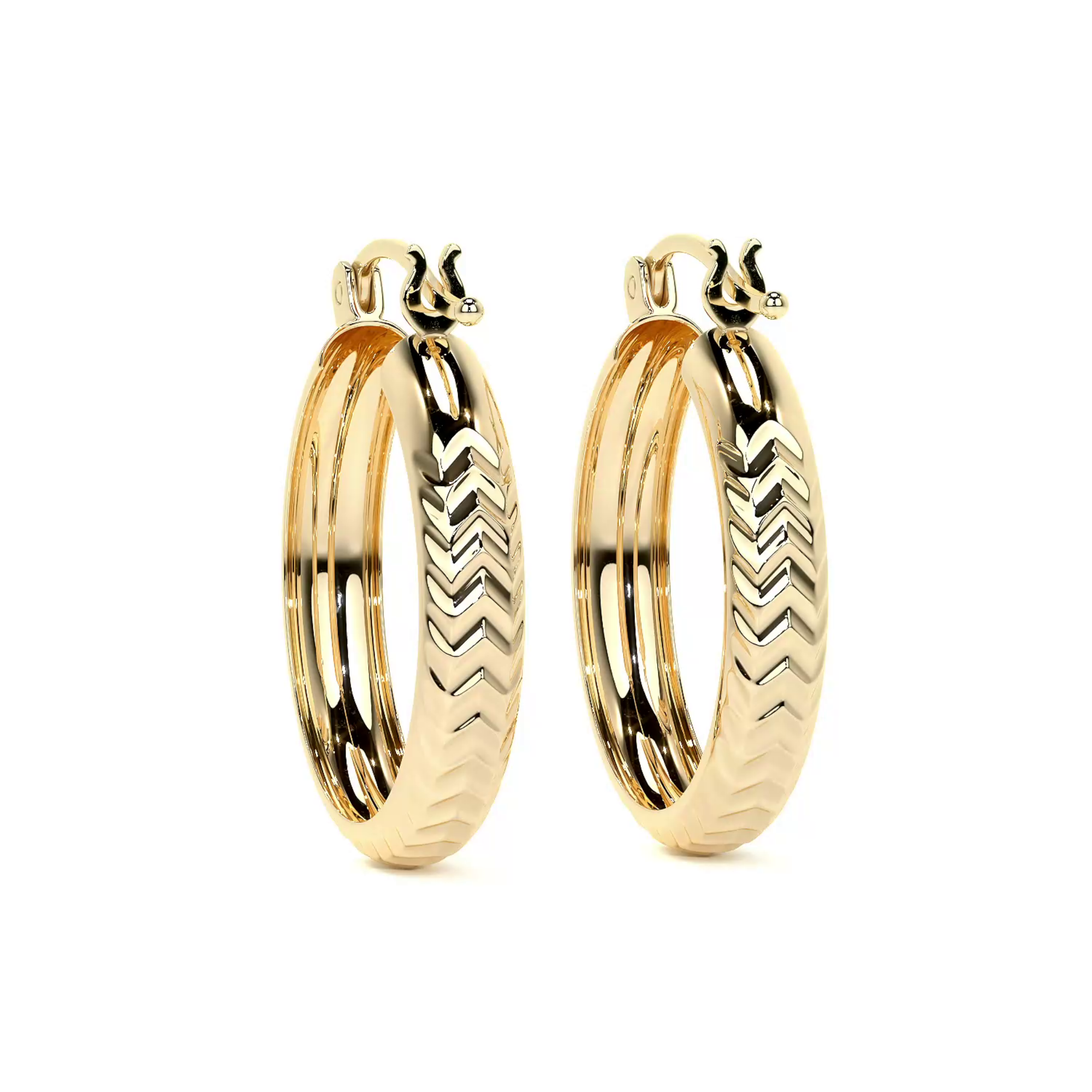 Arracada Bangle De Oro 10k Diamantado Diagonal