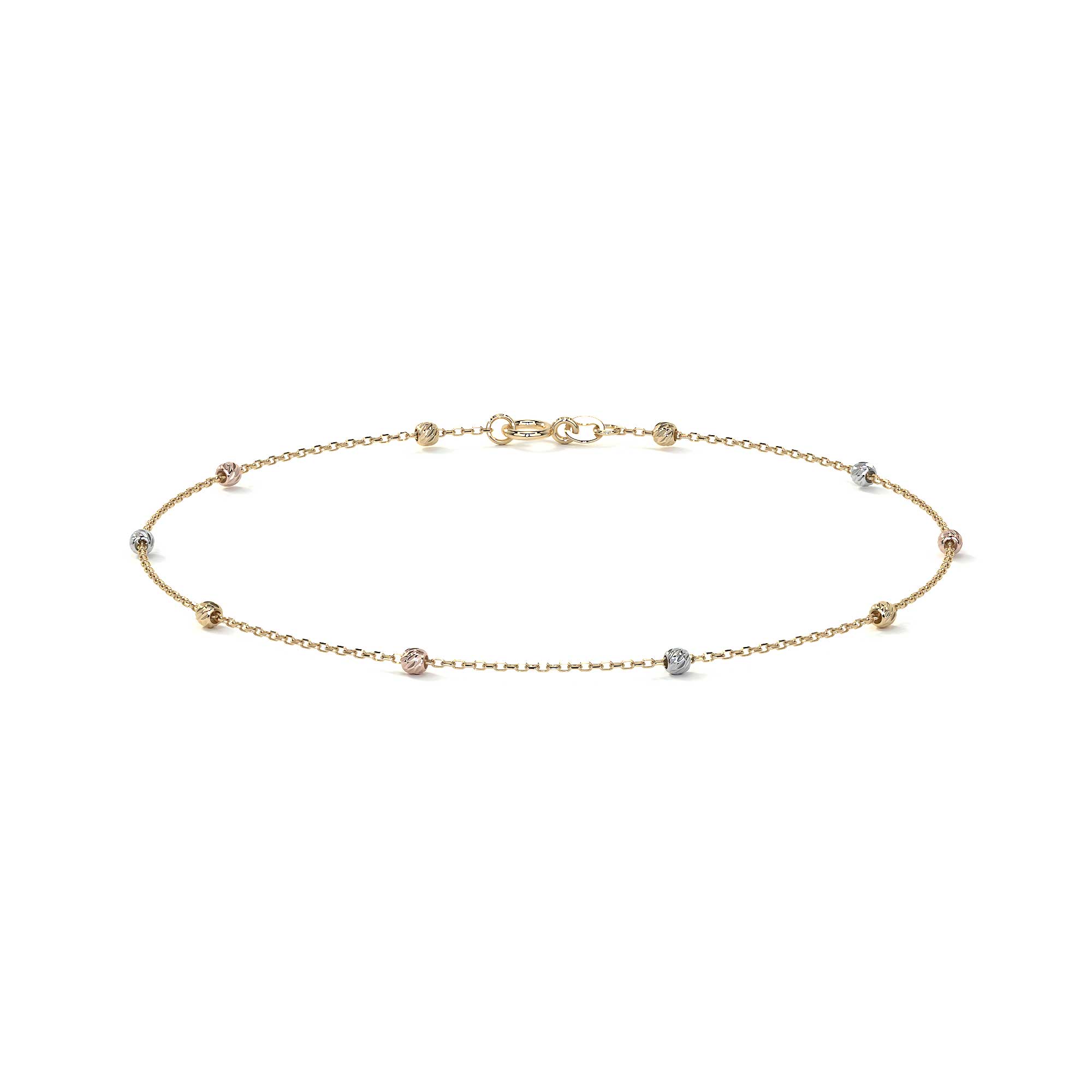 Esclava Viviana De Oro De 14k De 18 Cm Con Bola 2.5mm Color Dorado Diámetro 57 Largo 18 144.8 Cm 45.7 Cm