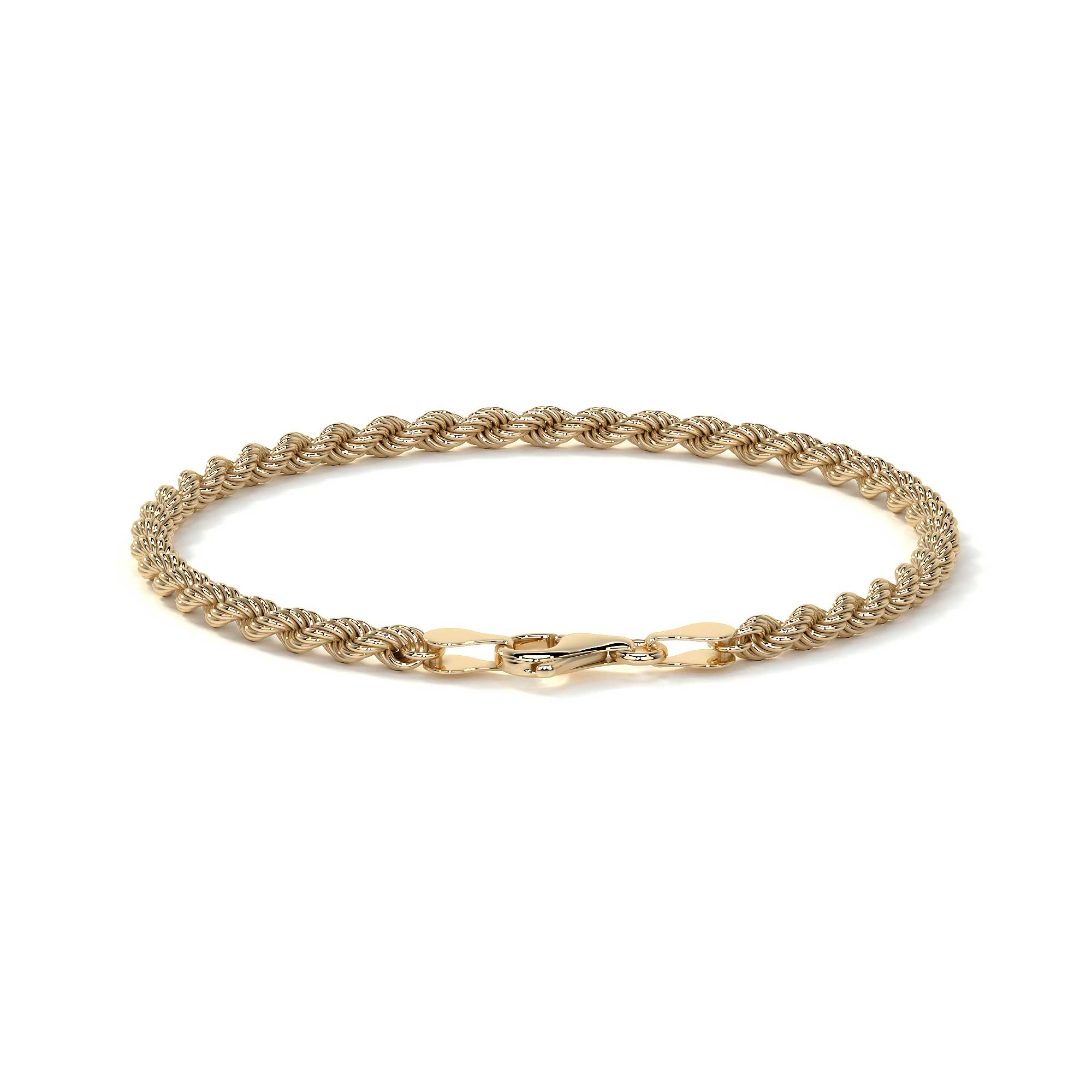 Pulso Torsal De Oro Italiano 10k, Calibre 3.3mm, 16 Cm