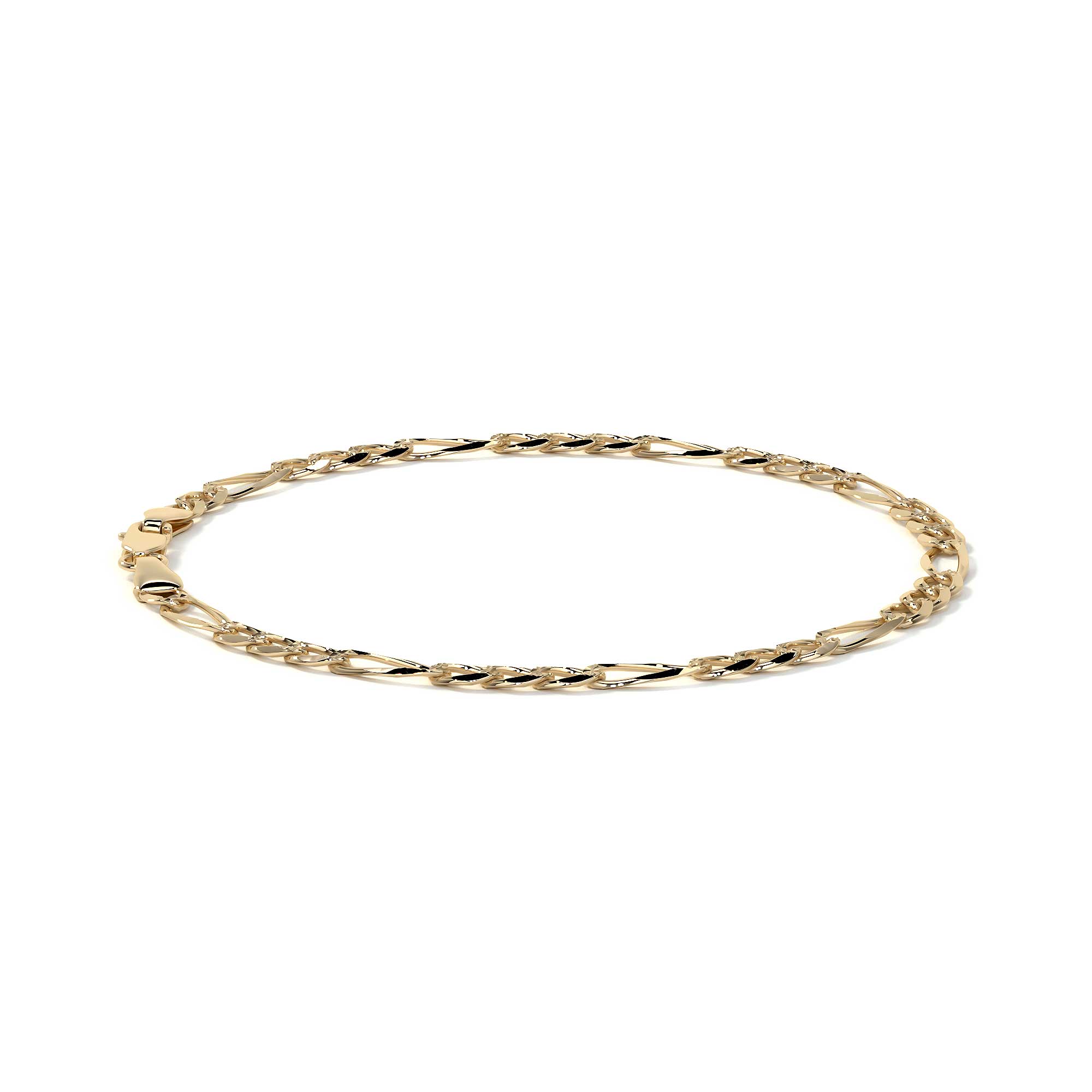Pulsera de Oro 10K Estilo Figaro Italiano | Brazalete Elegante de Joyería Fina