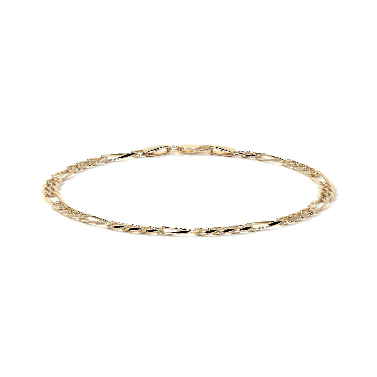 Cadena Italiana Figaro Solida De 10 Quilates 5.3 Mm, 55 Cm