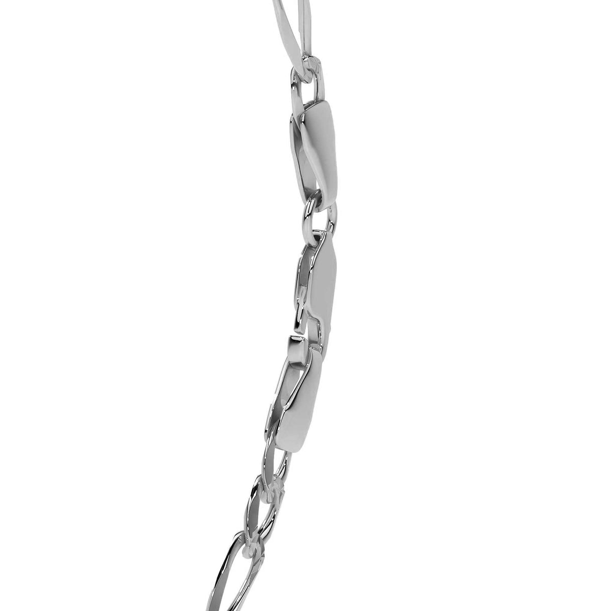 Pulsera de Plata 925 Italiana para Hombre Estilo Fígaro 3x1 | Joyería Masculina Elegante