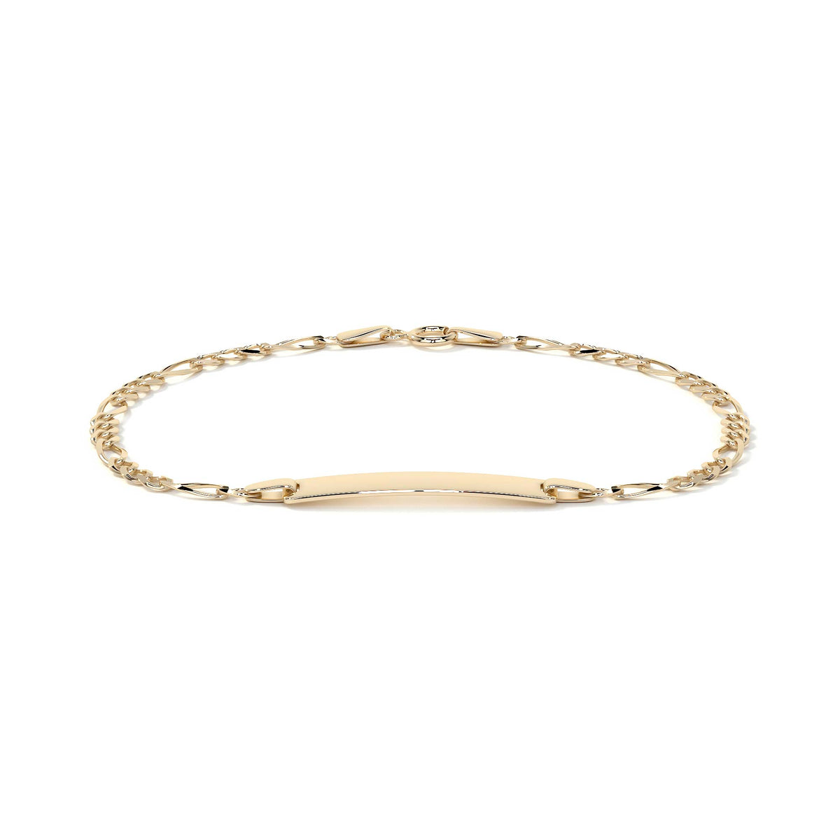 Pulsera Italiana Figaro Pave De 10 Quilates 2.6mm