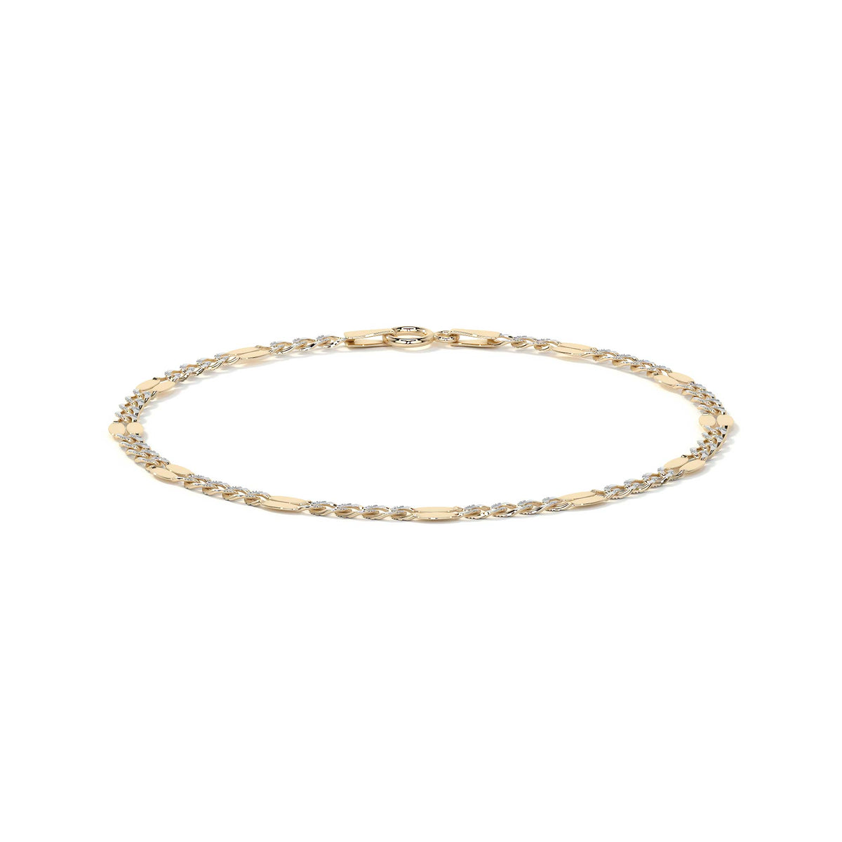 Pulsera Italiana 3x1 Serpentina De 10 Quilates 2.6mm, 21.5cm