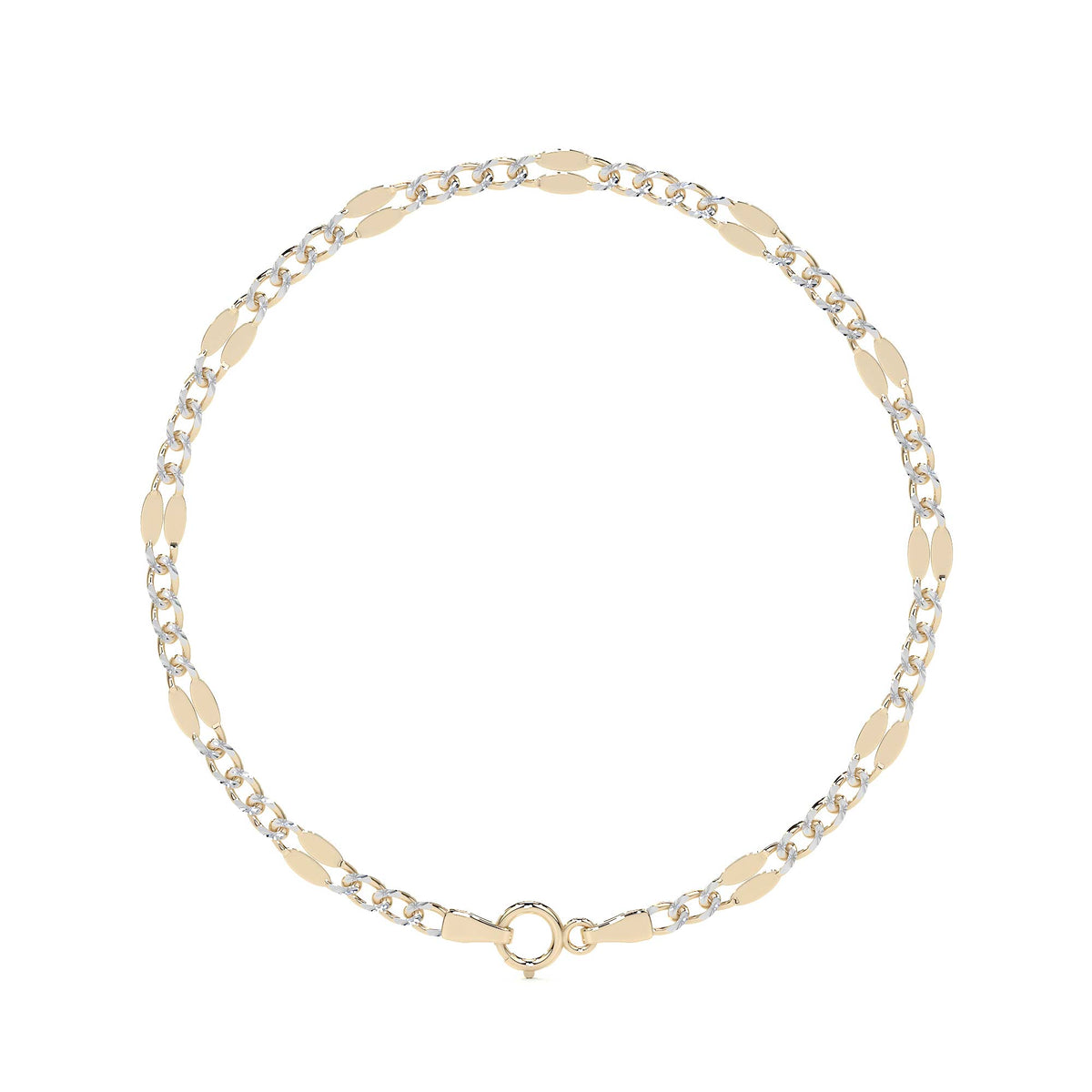 Pulsera Italiana 3x1 Serpentina De 10 Quilates 2.6mm, 21.5cm