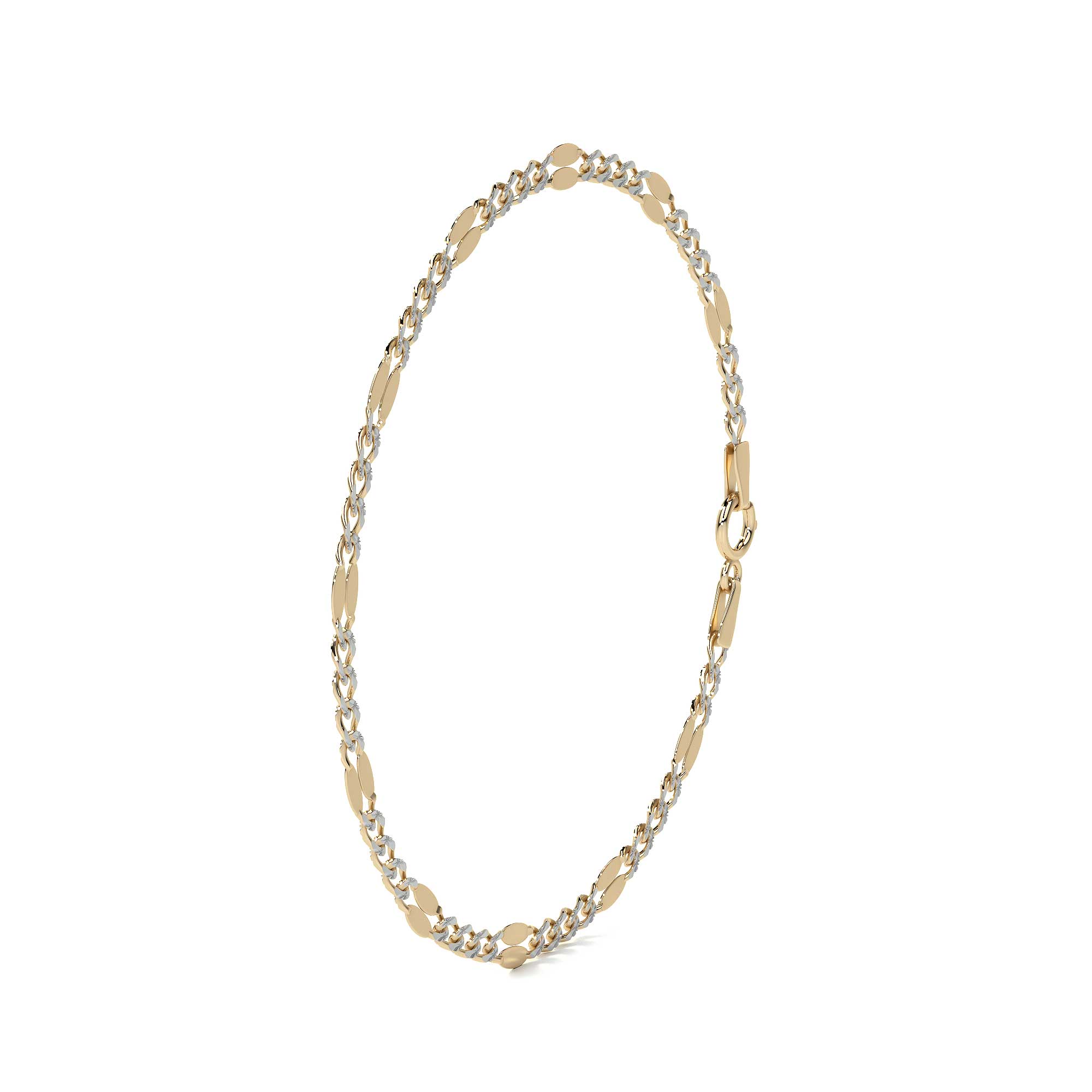 Pulsera Serpentina 3x1 Diamantada Oro 10k